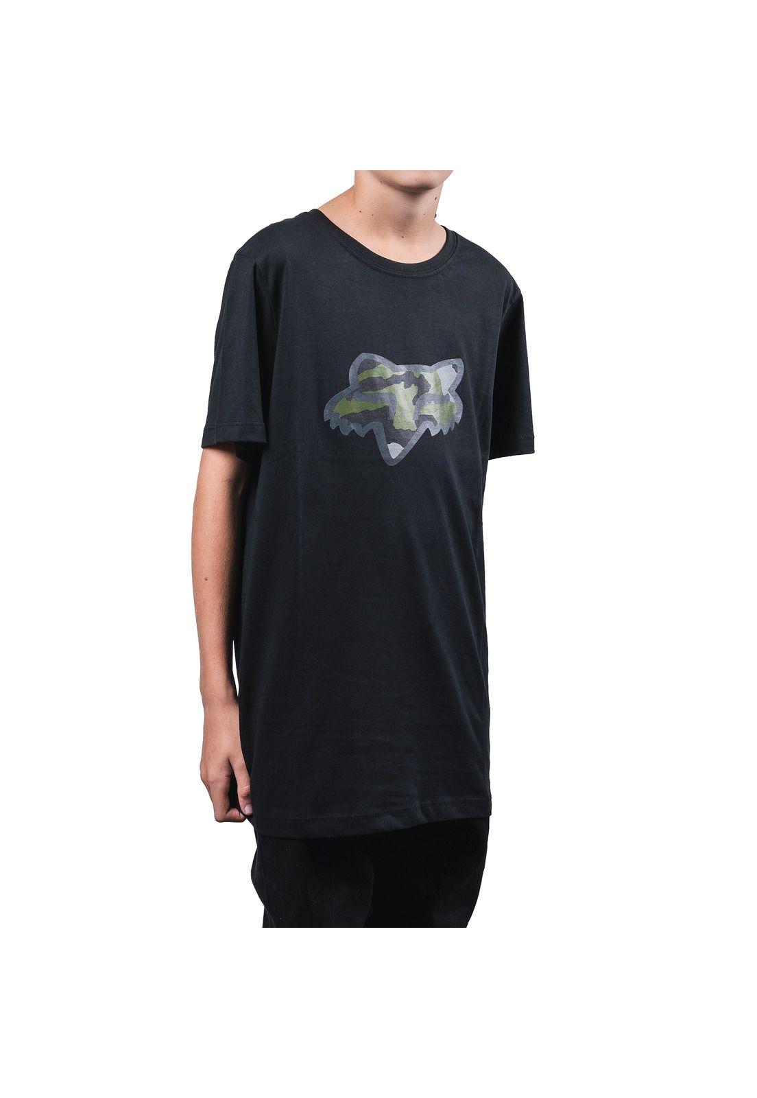 Polera Lifestyle Niño Predator SS Camo Negro Fox-2