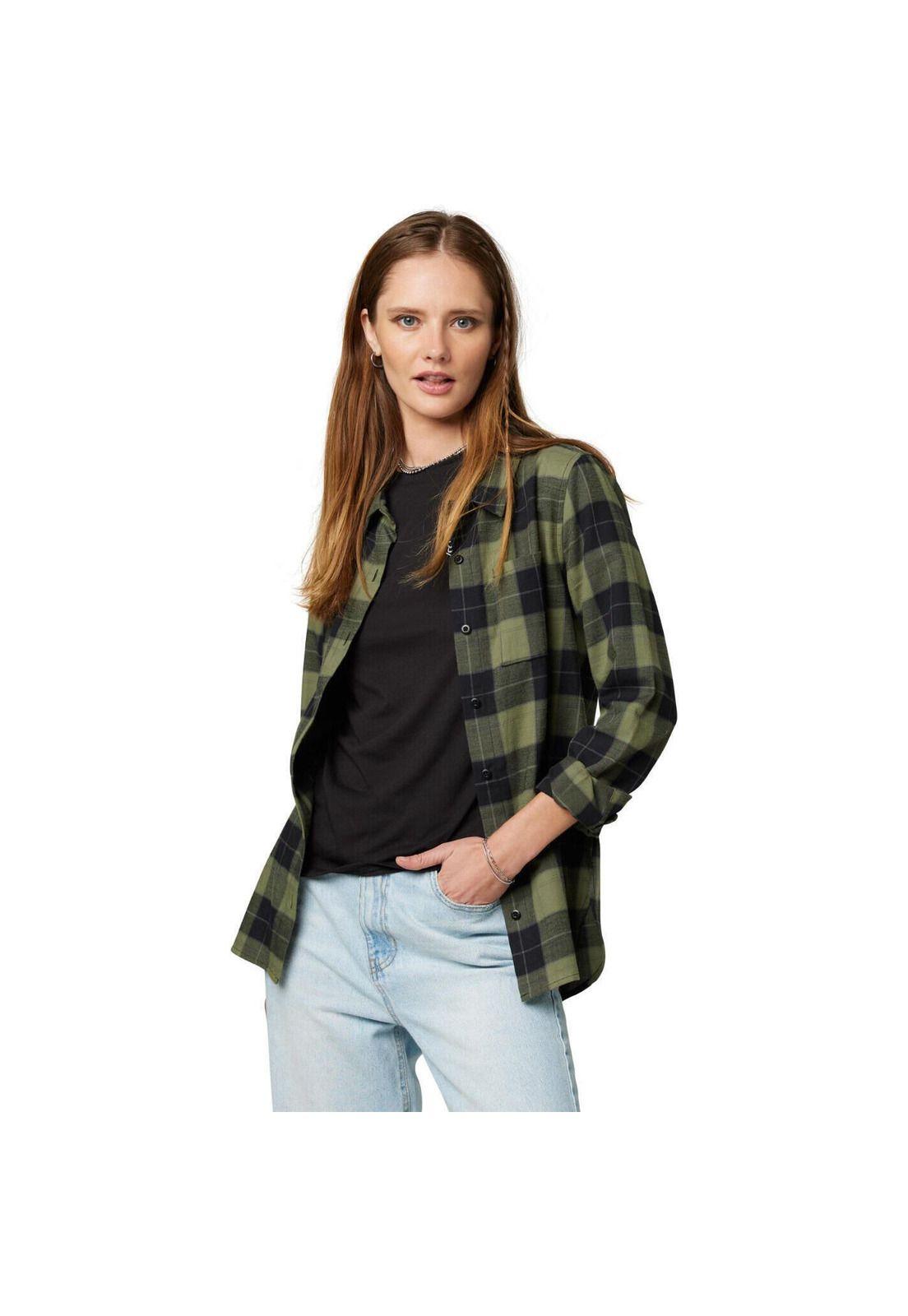 Camisa Lifestyle Mujer Pines Verde Fox-0