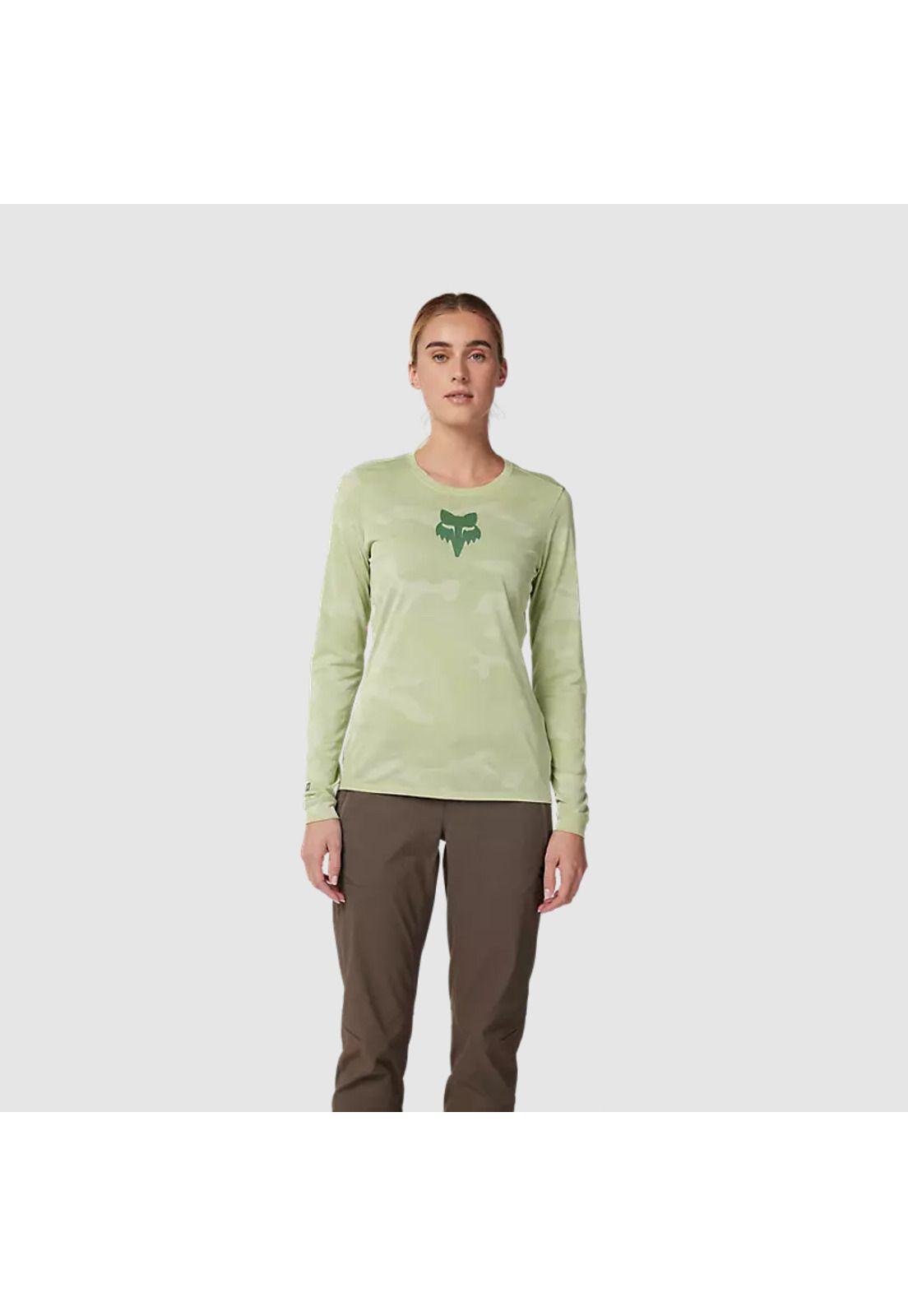 Polera Bicicleta Mujer Ranger TruDri™ Manga Larga Verde Fox-2