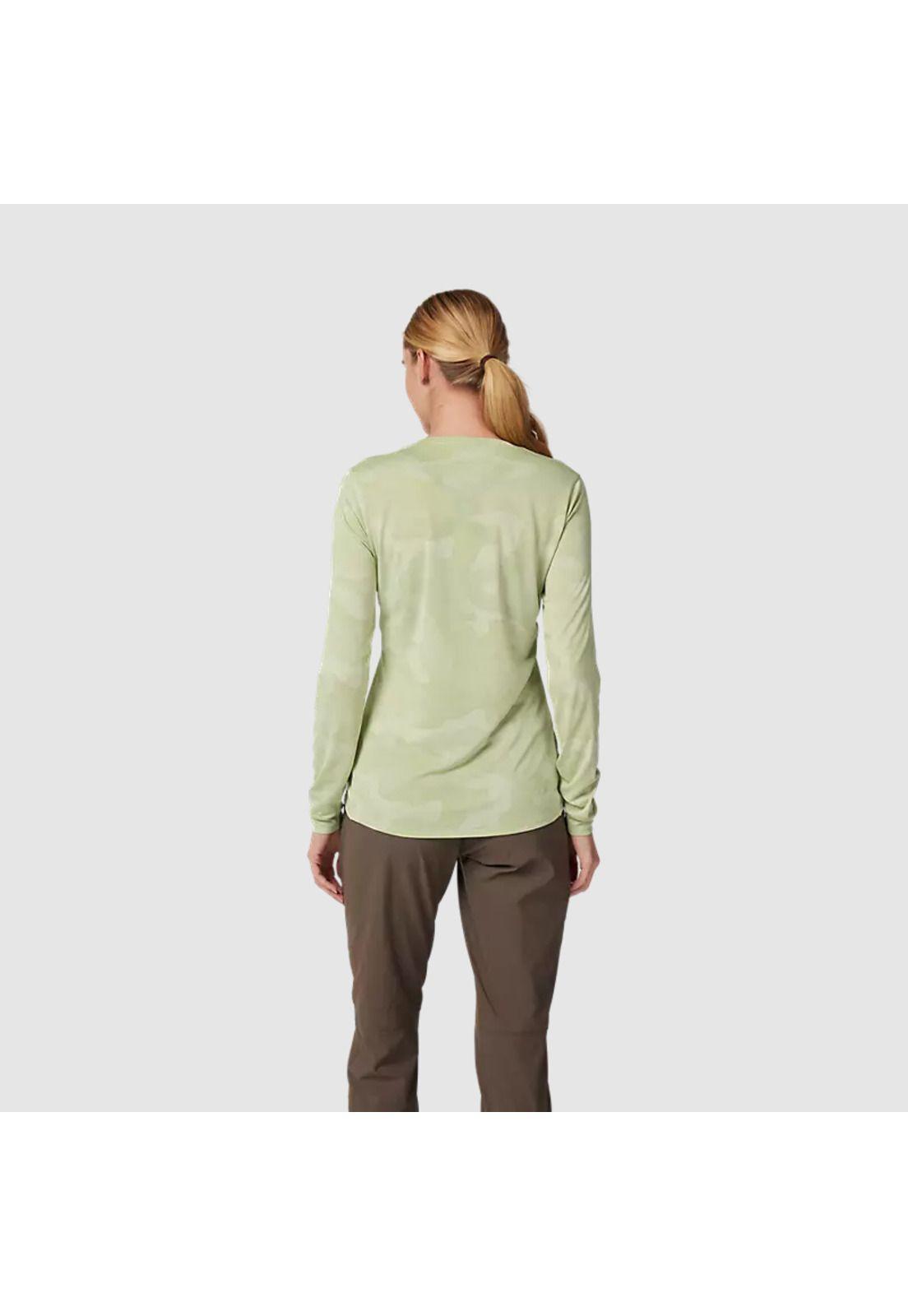 Polera Bicicleta Mujer Ranger TruDri™ Manga Larga Verde Fox-3