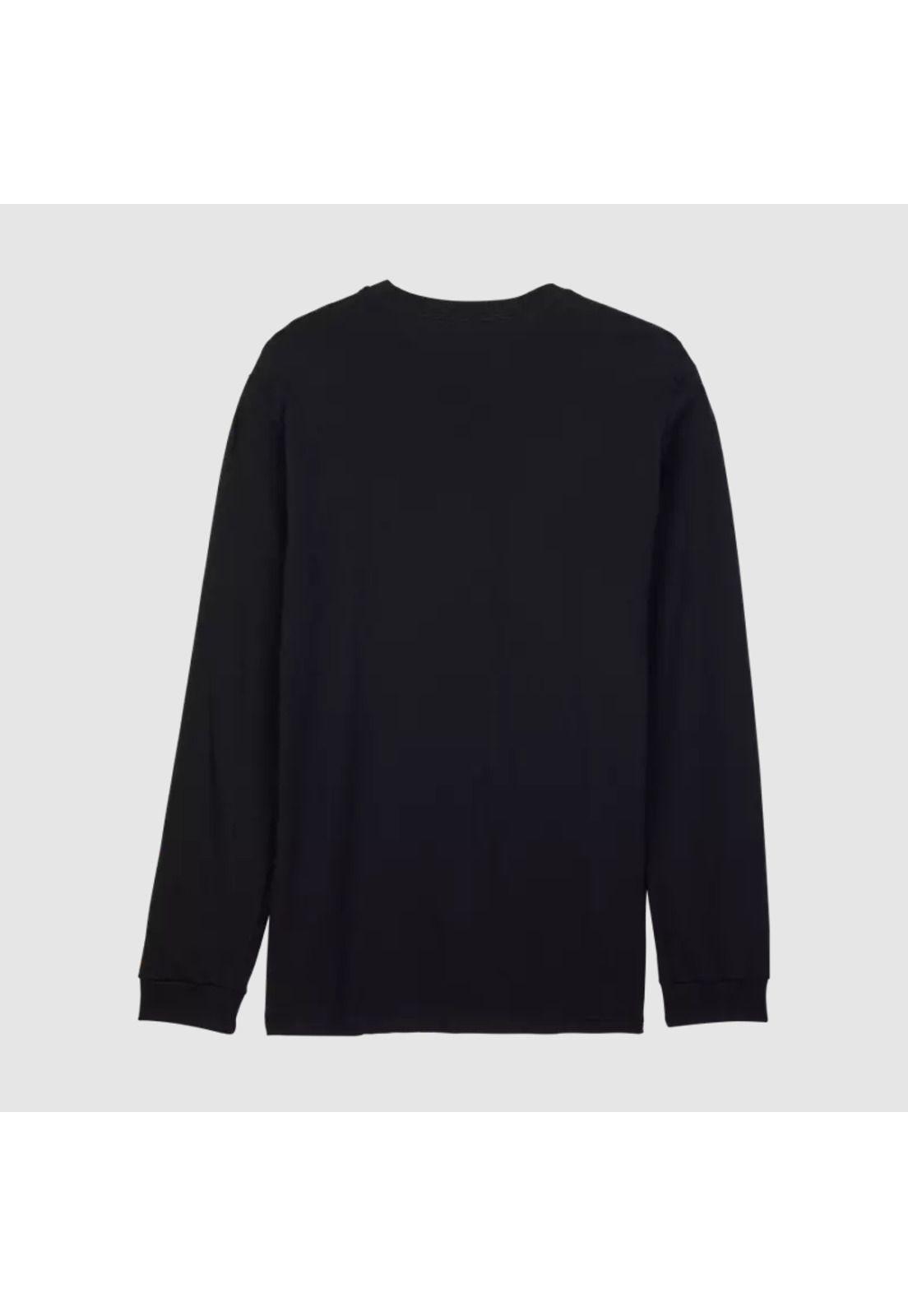 Polera Lifestyle Leo Premium Manga Larga Negro Fox-1