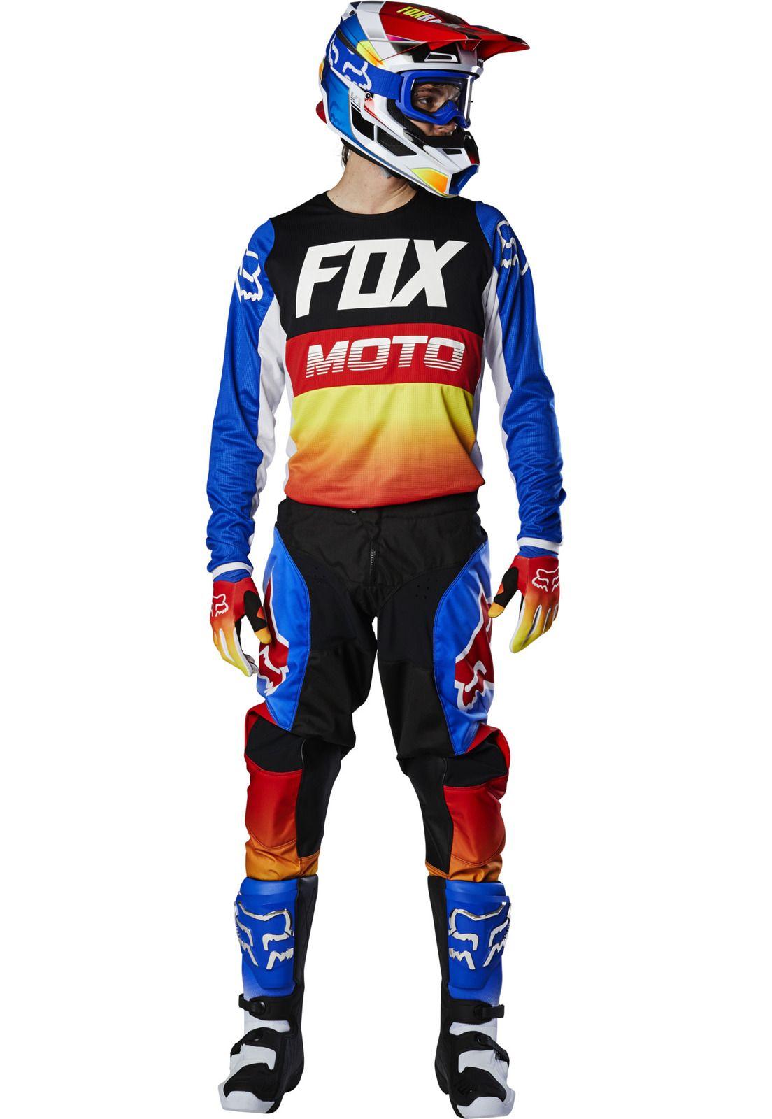 Pantalon Moto 180 Fyce Azul/Rojo Fox-1