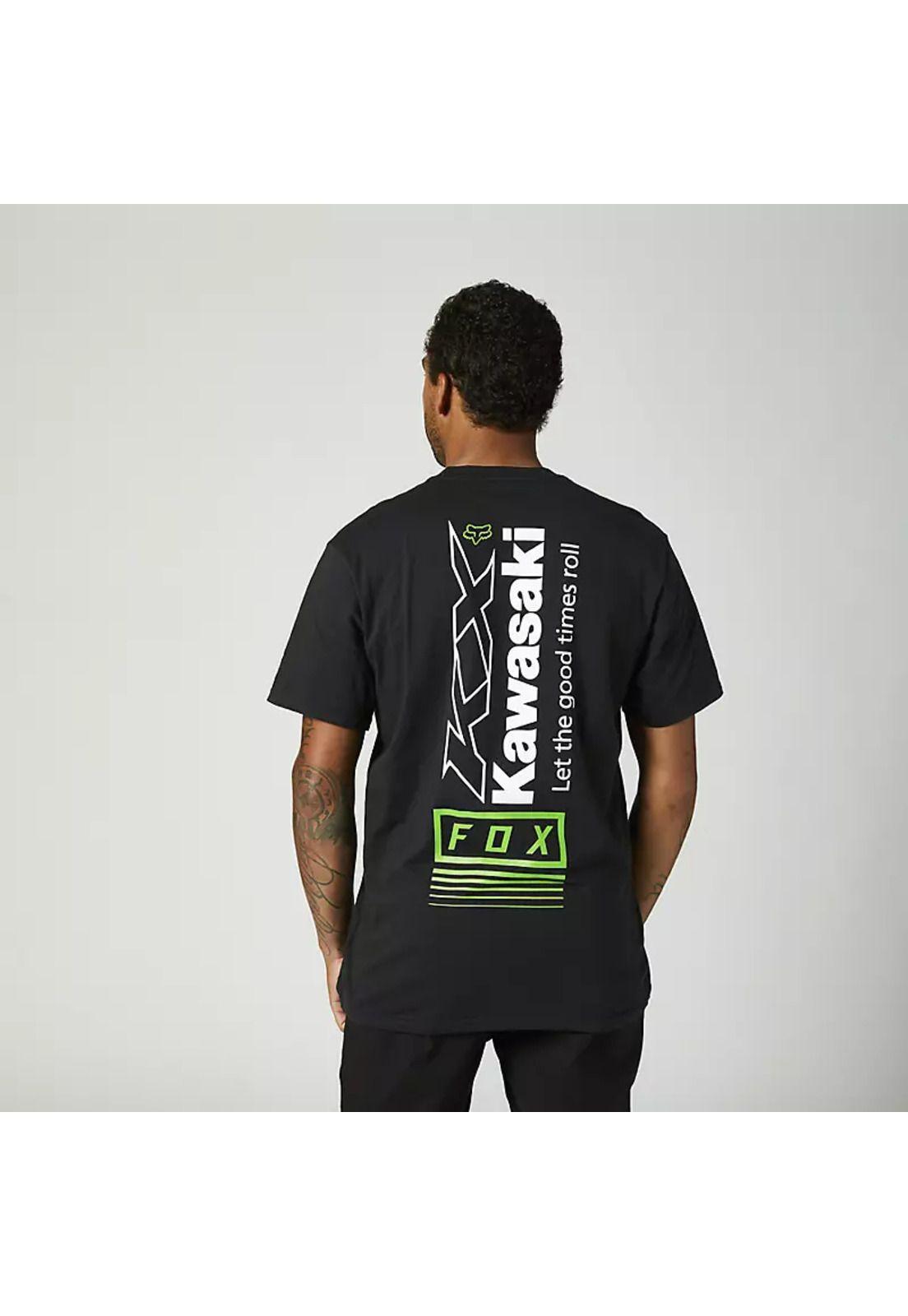 Polera Lifestyle Premium Kawasaki Negro Fox-2