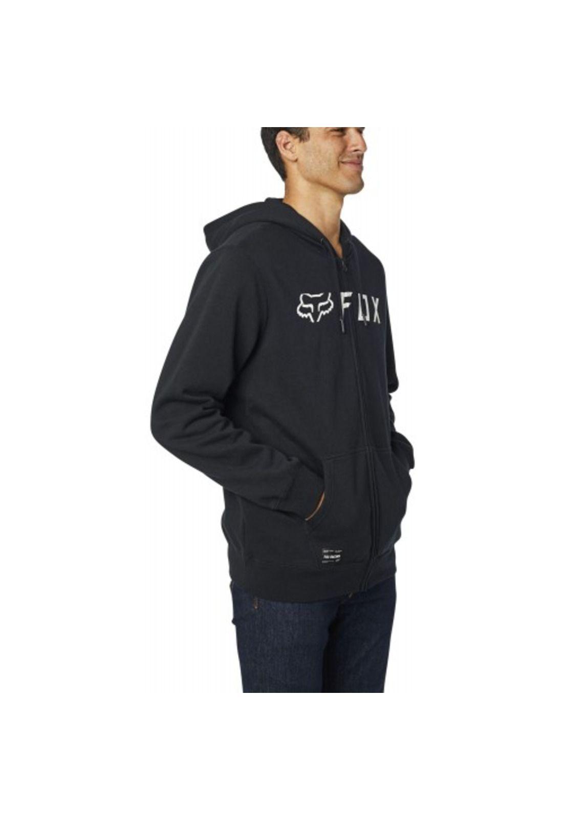 Poleron Lifestyle Apex Zip Negro/Blanco Fox-1