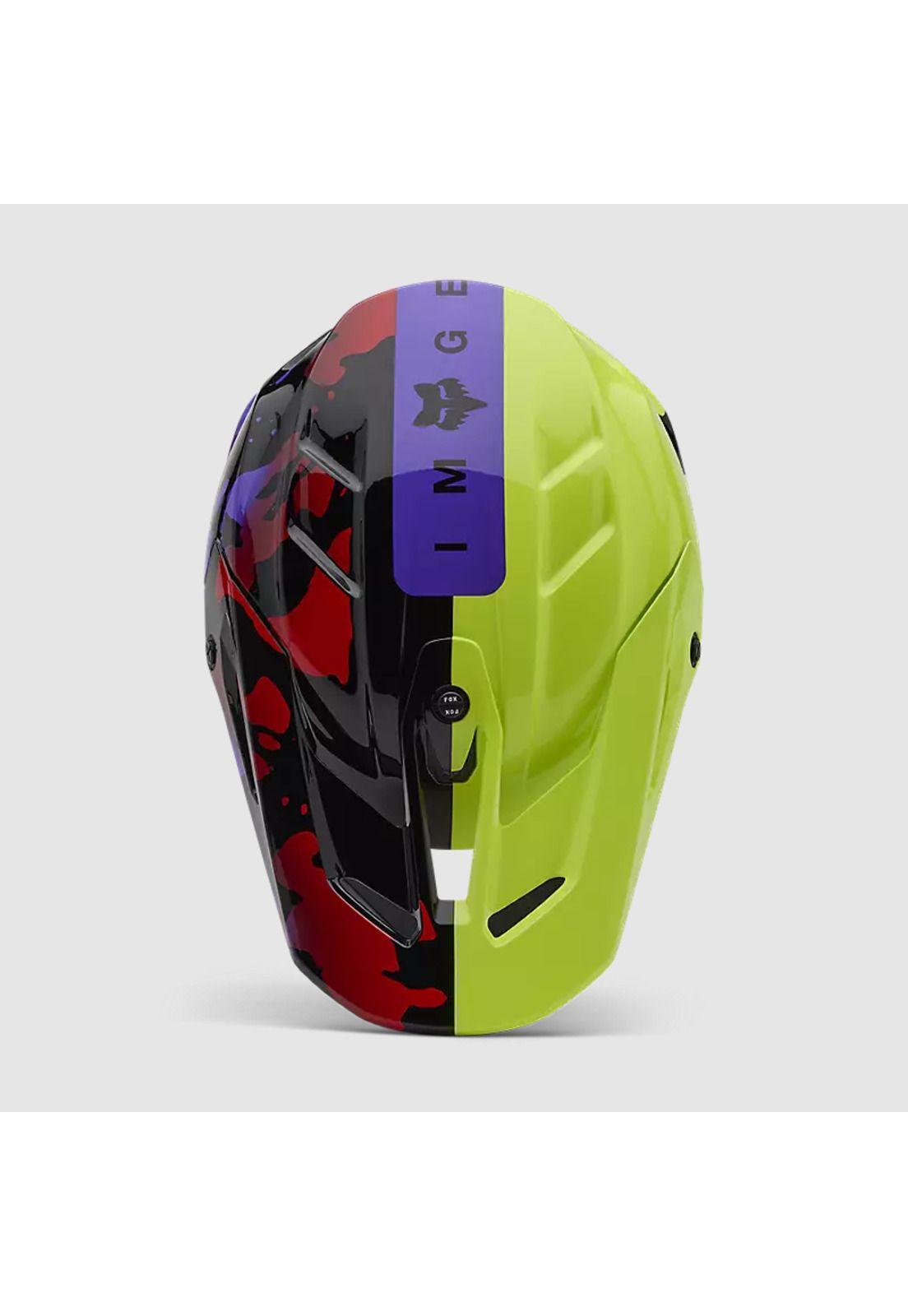 Casco Moto V3 Throttle Amarillo/Negro Fox-2