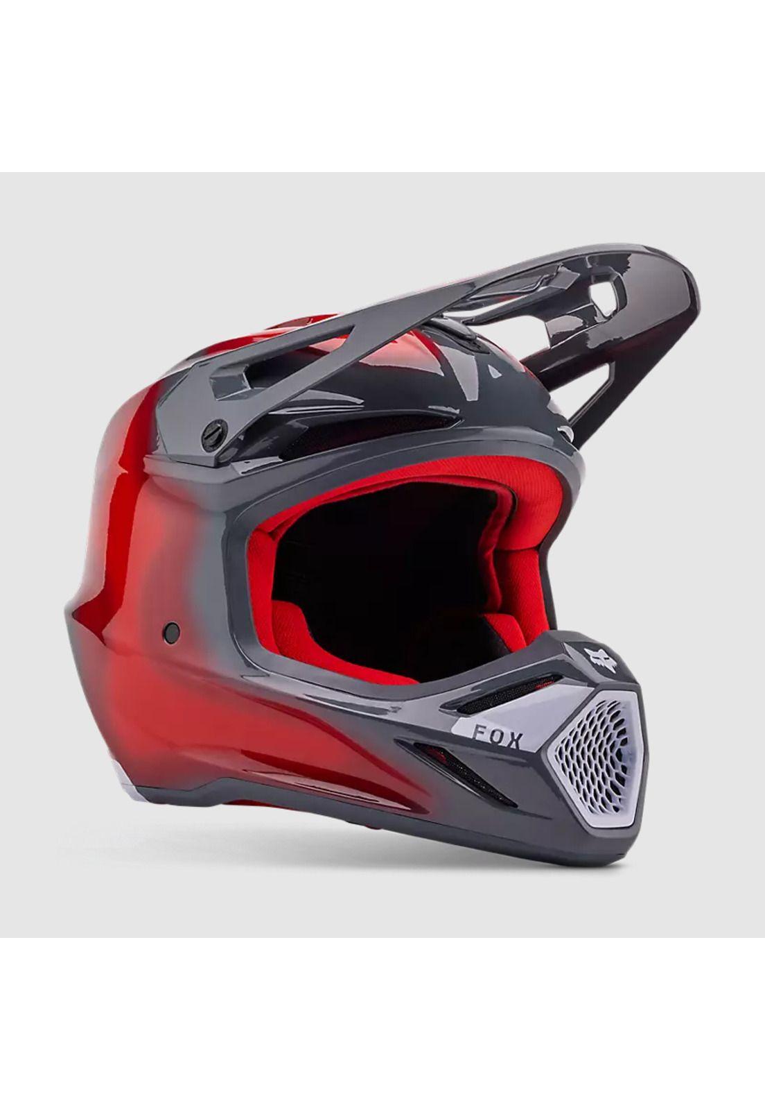 Casco Moto V3 Volatile Rojo/Gris Fox-0