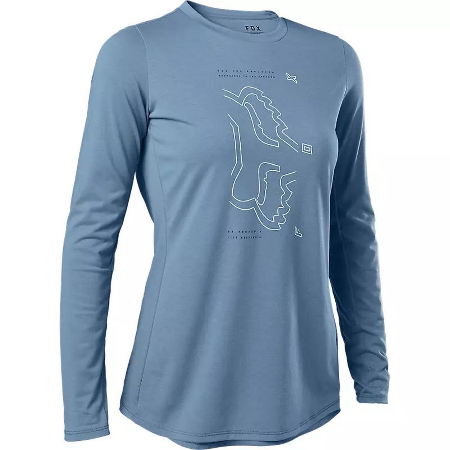 Polera Bicicleta Mujer Ranger Drirelease® Manga Larga Azul Fox-1