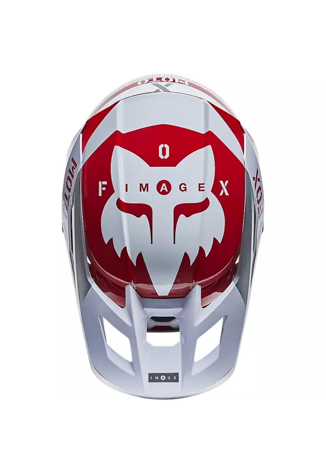 Casco Moto V2 Nobyl Blanco/Rojo Fox-2