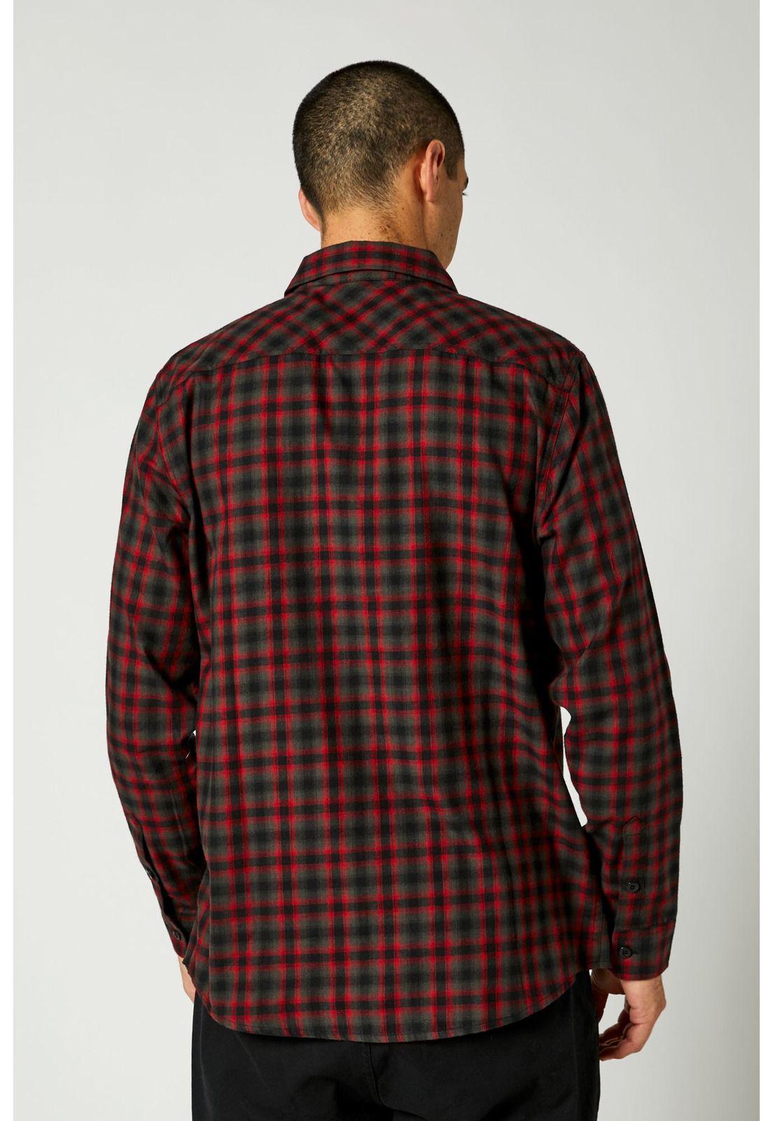 Camisa Lifestyle Reeves Negro/Rojo Fox-1