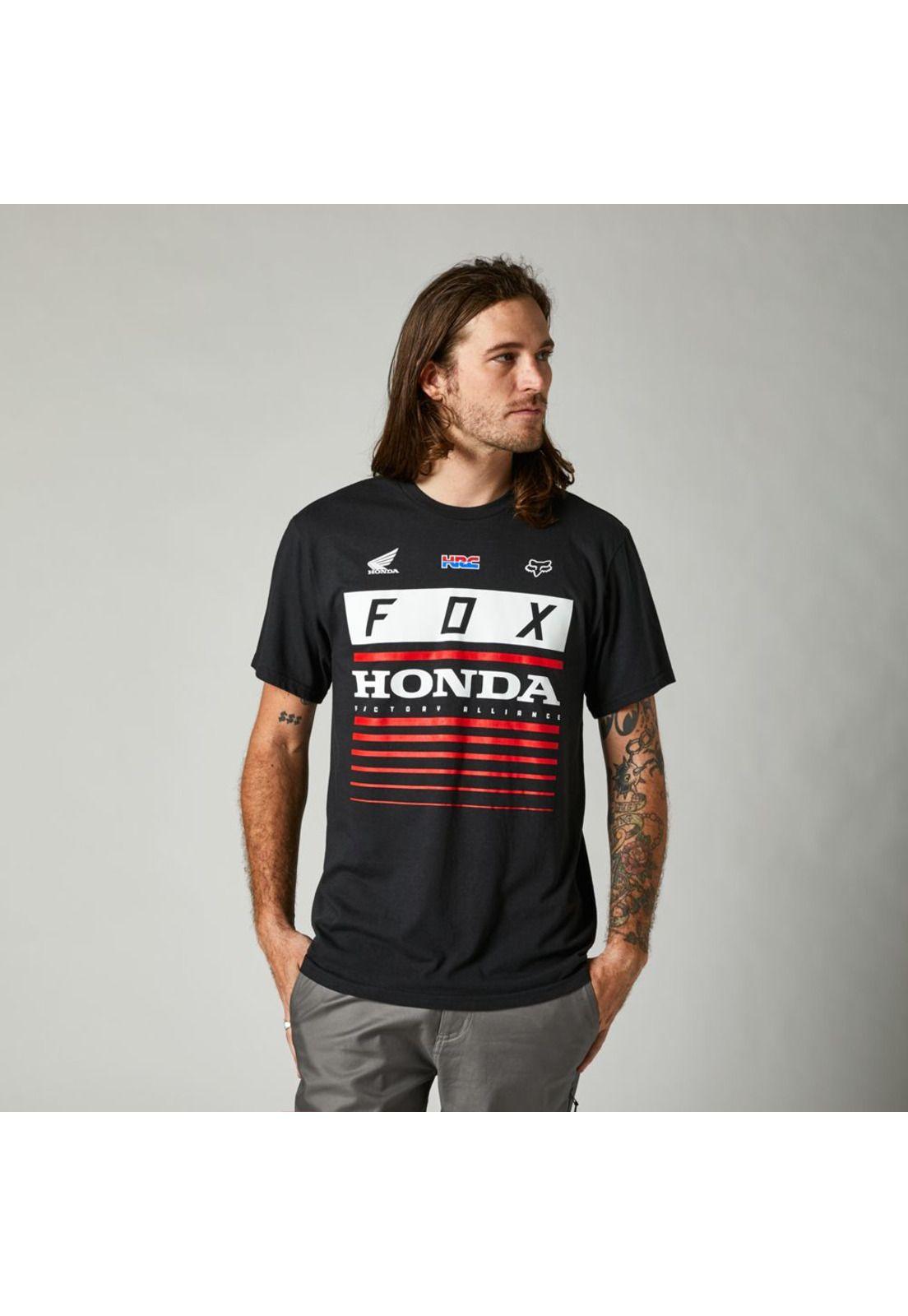 Polera Lifestyle Honda Negro Fox-0