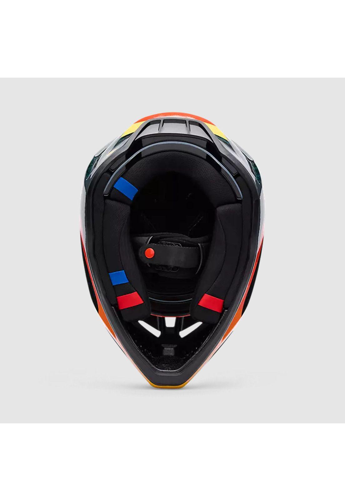 Casco Moto V3 RS Grid Negro/Rojo Fox-4