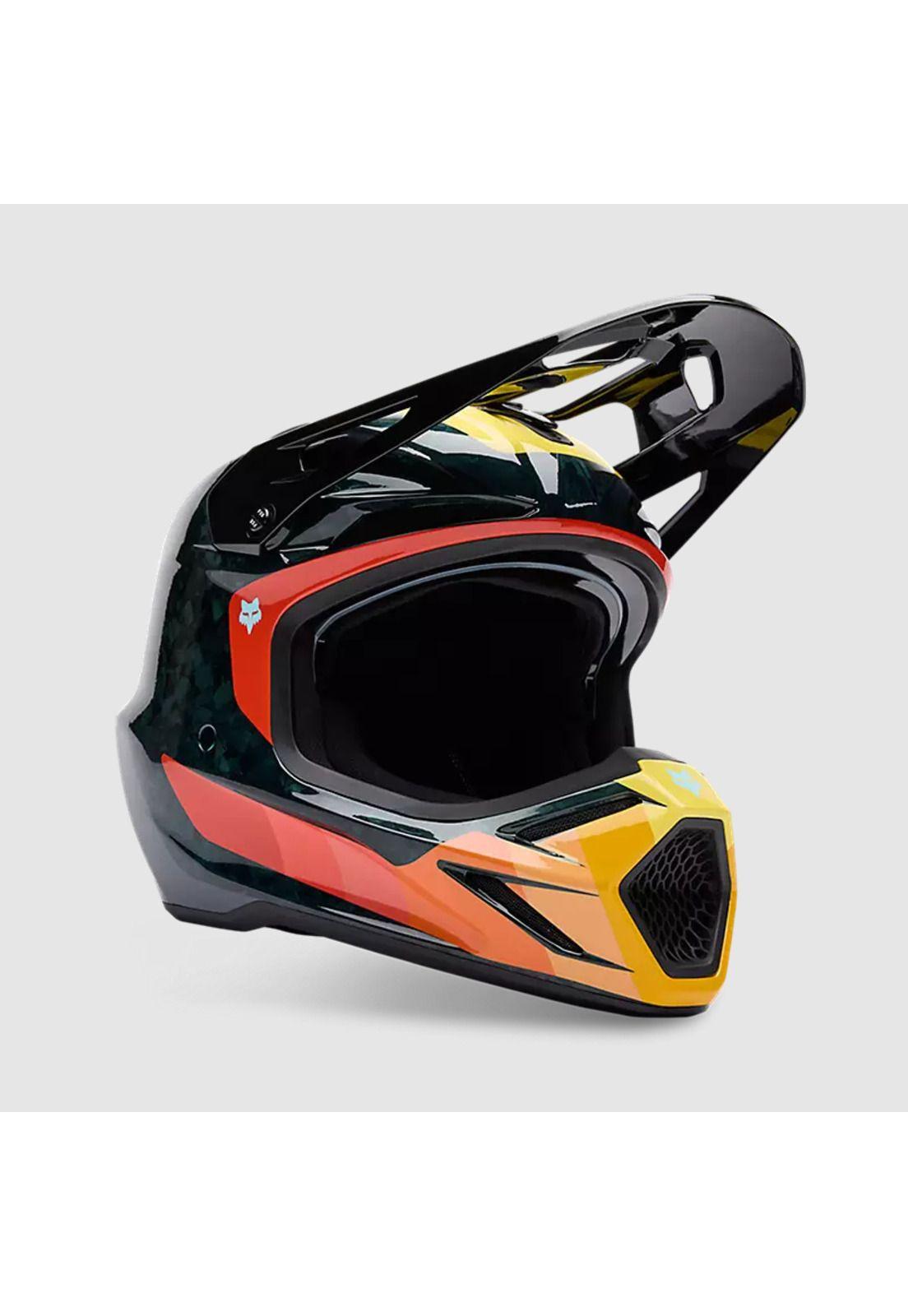 Casco Moto V3 RS Grid Negro/Rojo Fox-1
