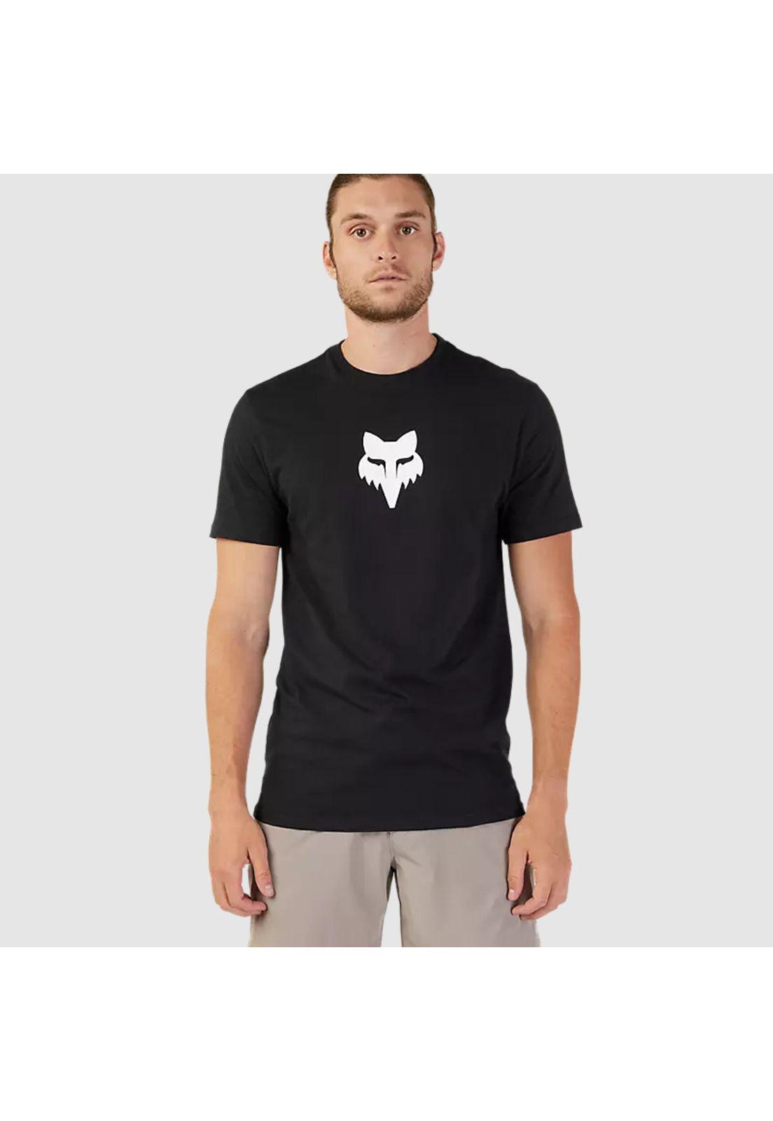 Polera Lifestyle Fox Head Premium Negro/Blanco Fox-0