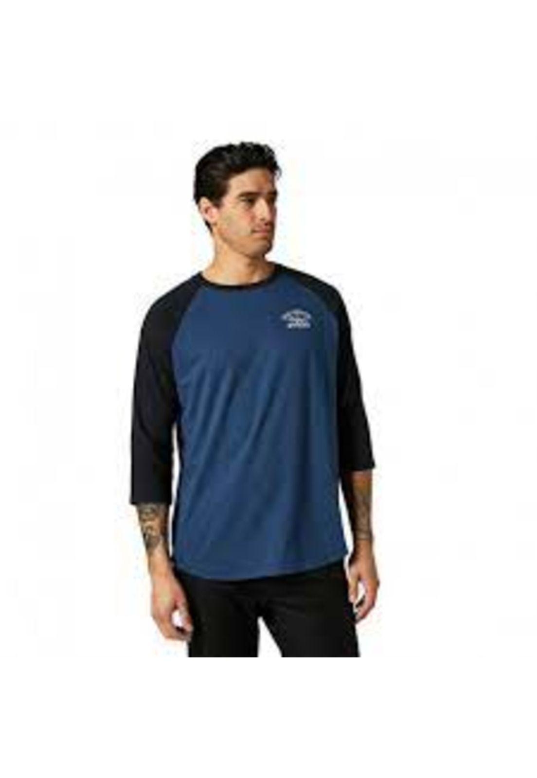 Polera Lifestyle Raglan Original Speed 3/4 Azul Fox-1