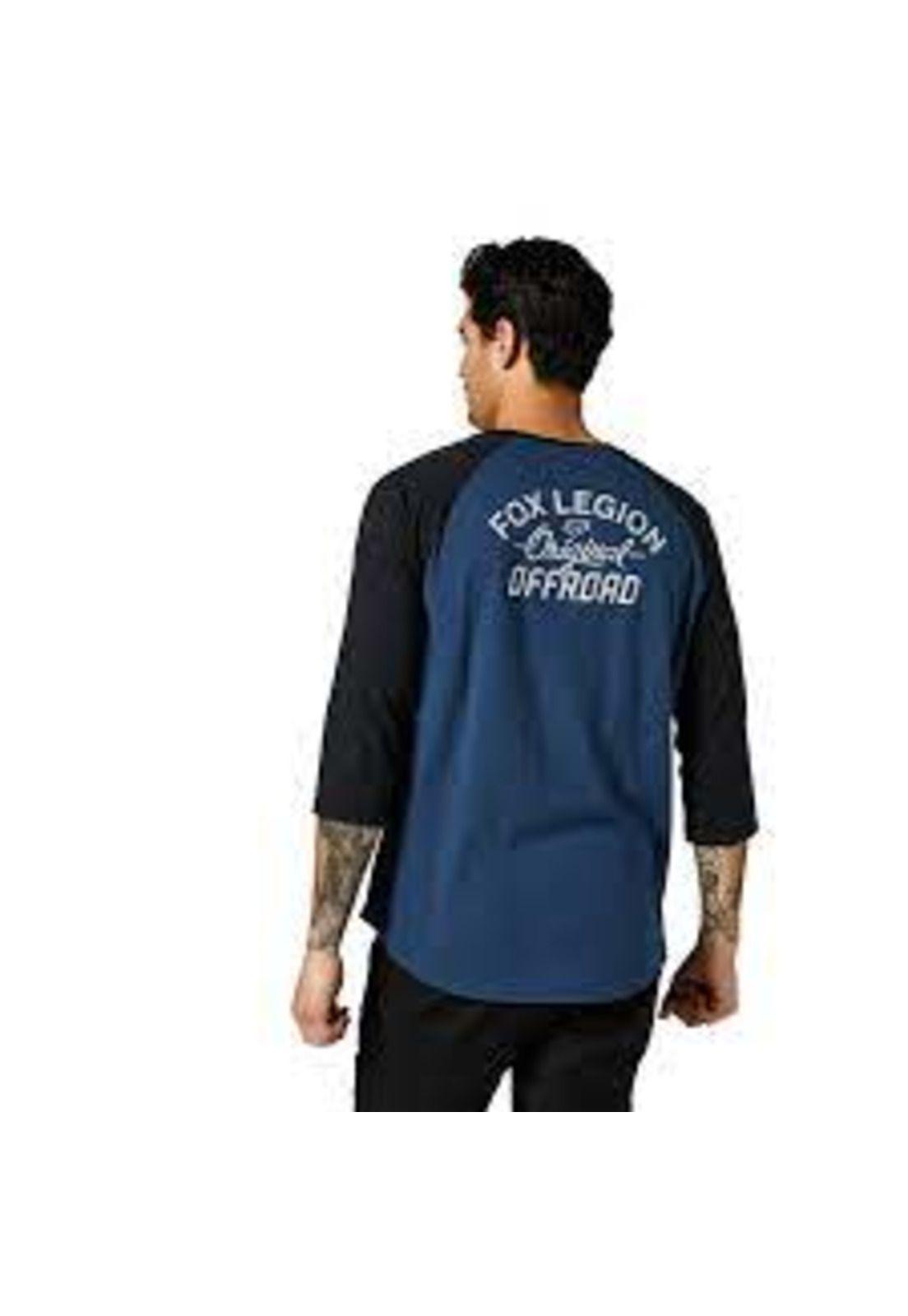 Polera Lifestyle Raglan Original Speed 3/4 Azul Fox-2