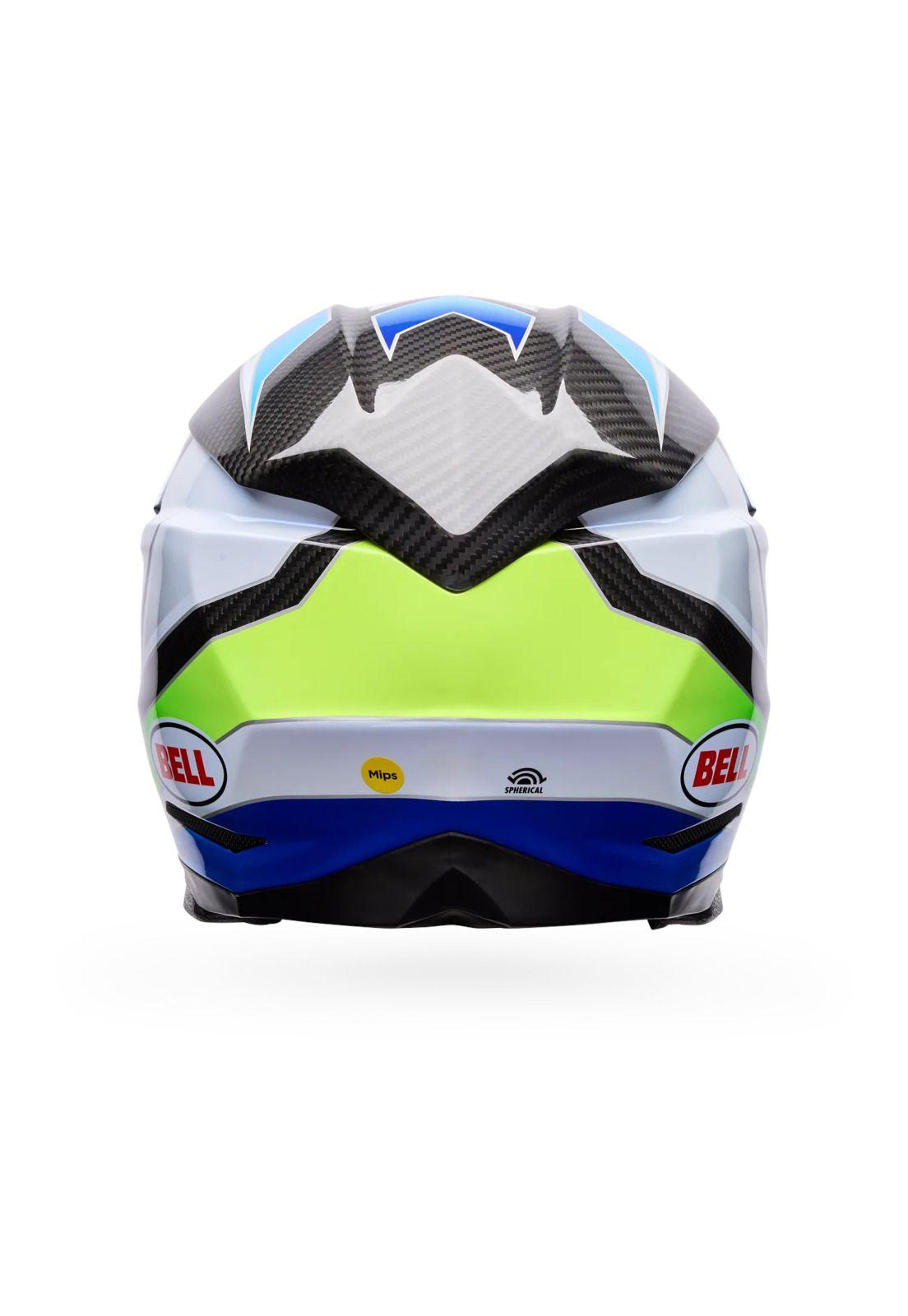 Casco Moto Moto-10 Spherical Grid Blanco/Azul Bell-3