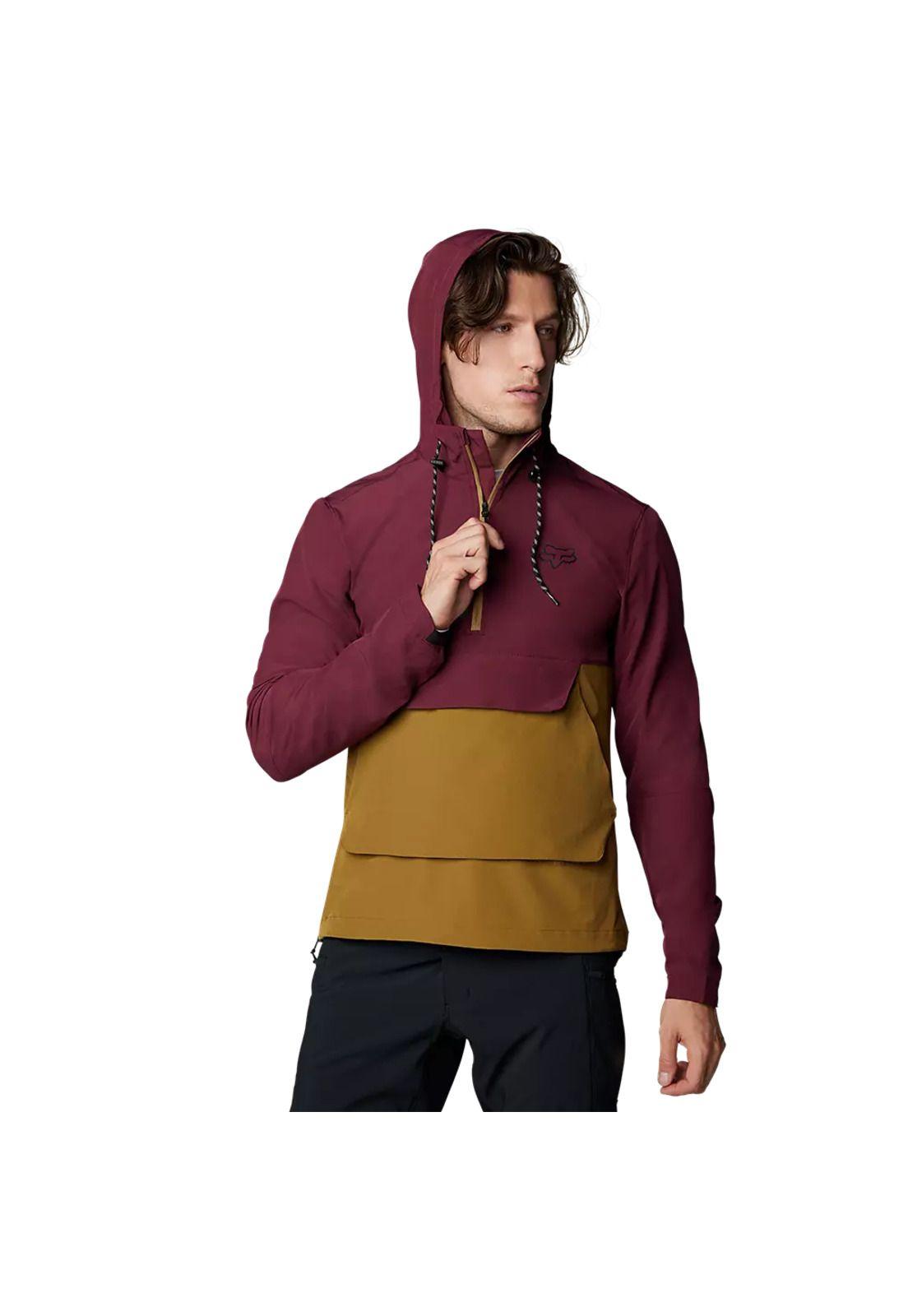 Chaqueta Bicicleta Ranger Wind Pullover Burdeo/Biege Fox-2