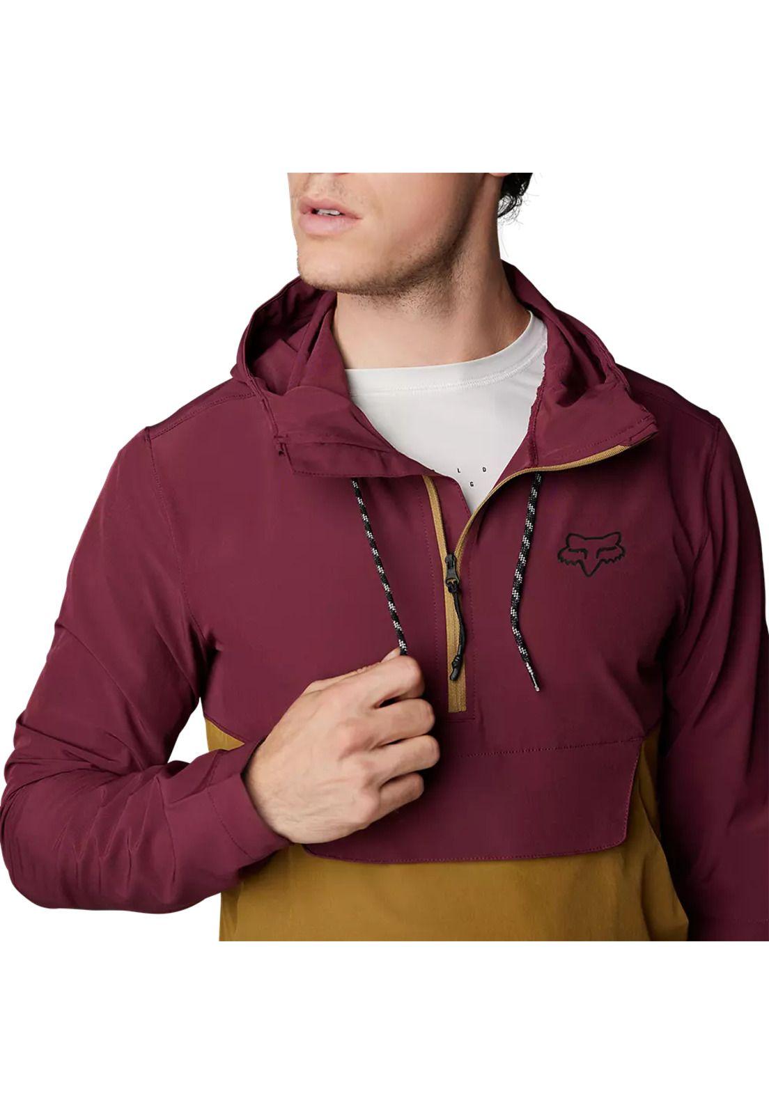 Chaqueta Bicicleta Ranger Wind Pullover Burdeo/Biege Fox-3