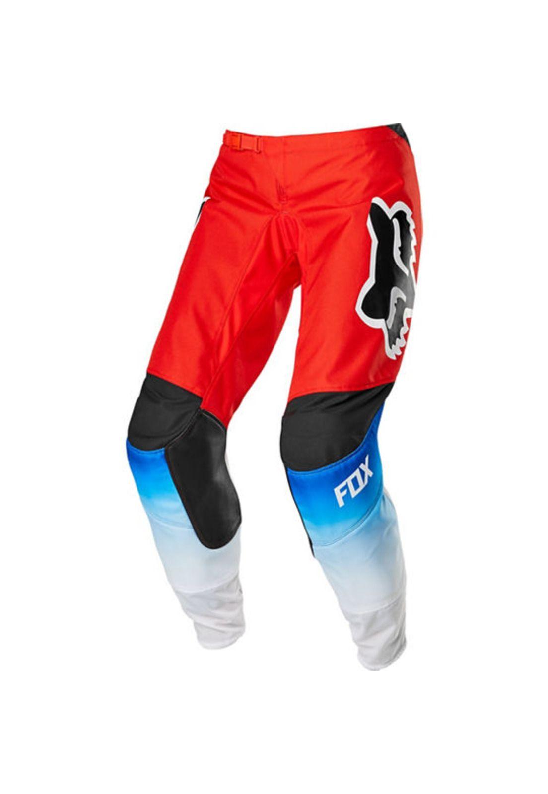 Pantalon Moto Mujer 180 Fyce Azul/Rojo Fox-0