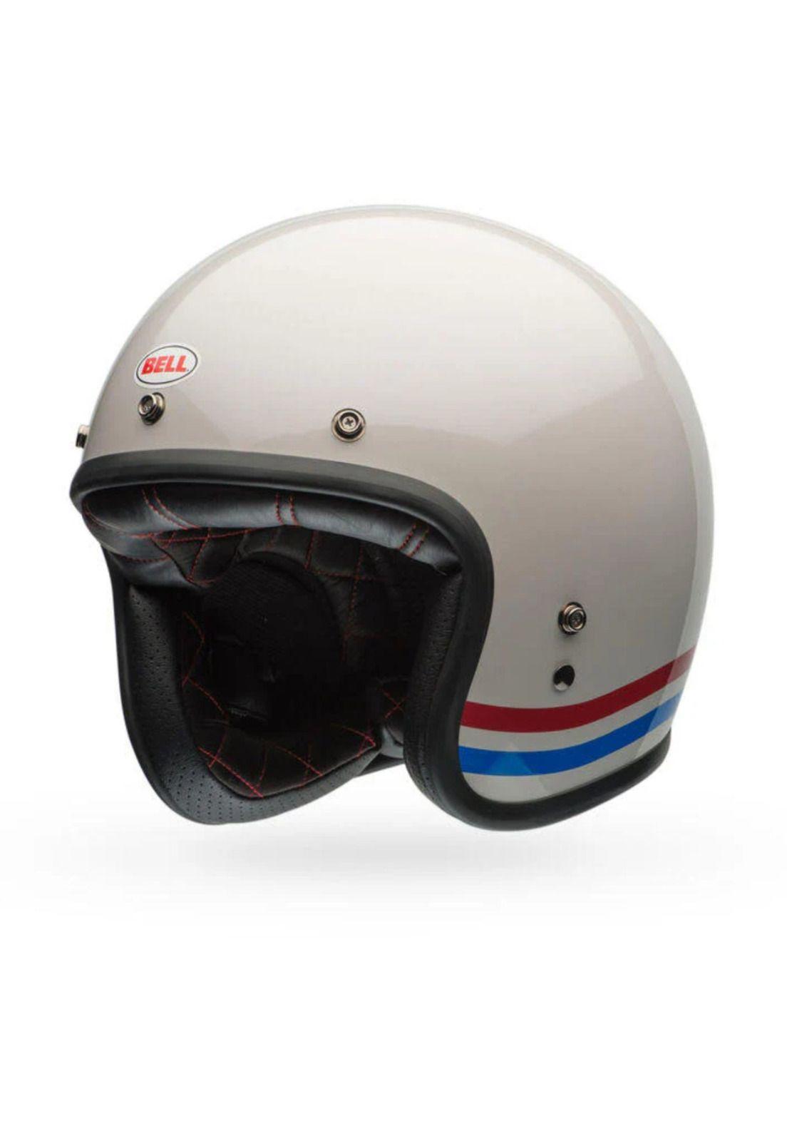 Casco Moto Calle Custom 500 Stripes Pearl Bell-0