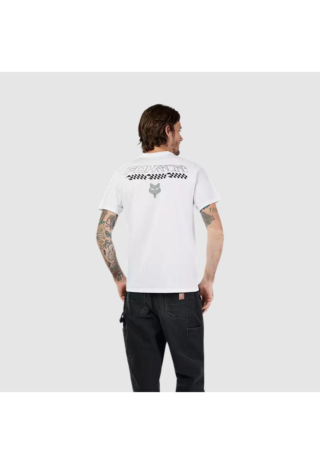 Polera Lifestyle Checkered Premium Blanco Fox-3