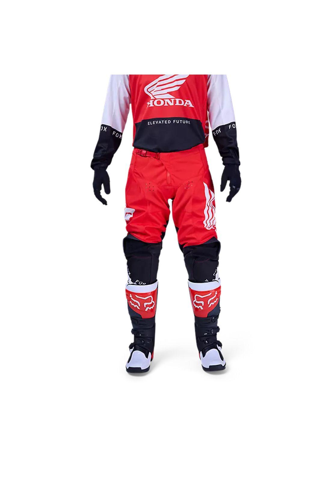 Pantalon Moto 180 Honda Rojo Fox-2