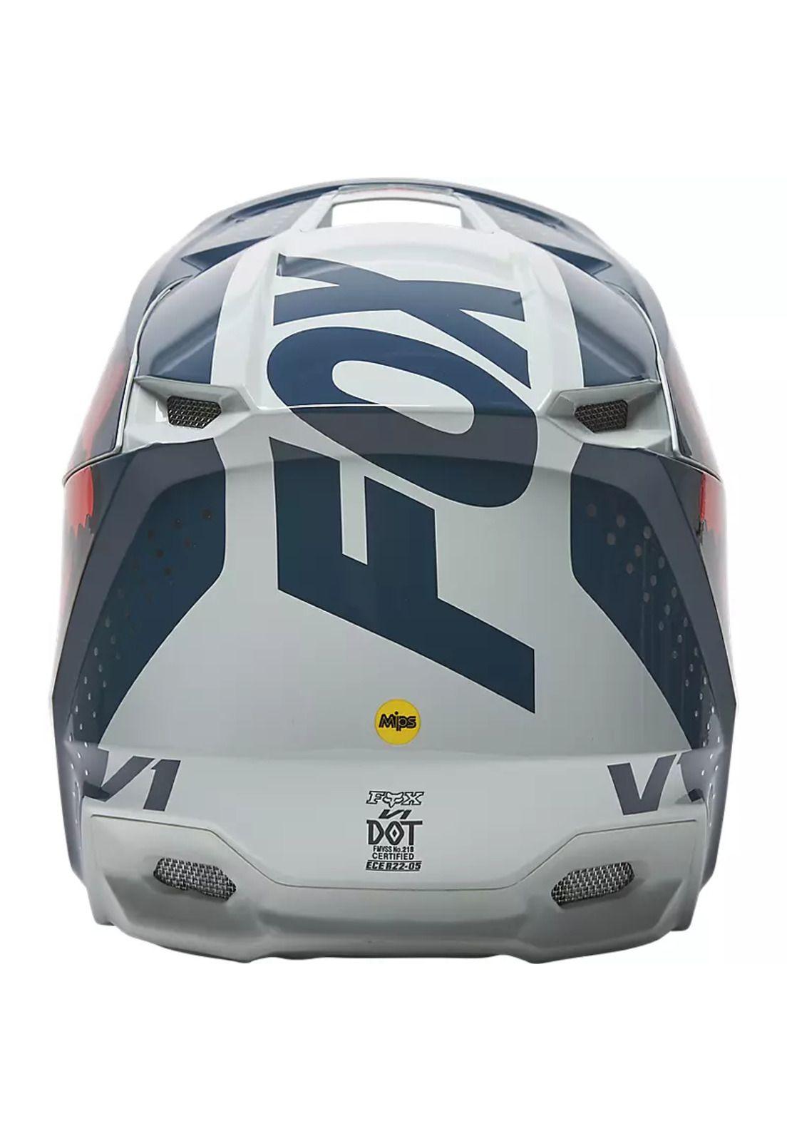 Casco Moto V1 Trice Gris/Naranjo Fox-2