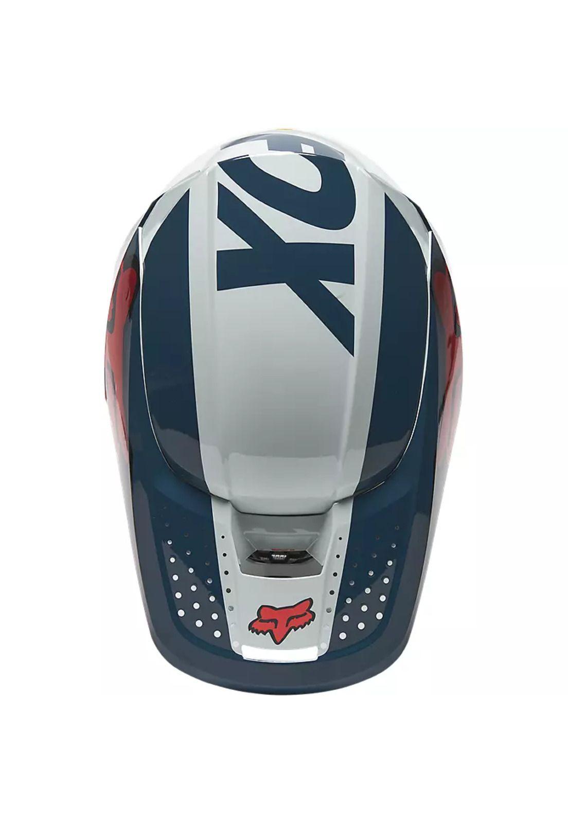 Casco Moto V1 Trice Gris/Naranjo Fox-3