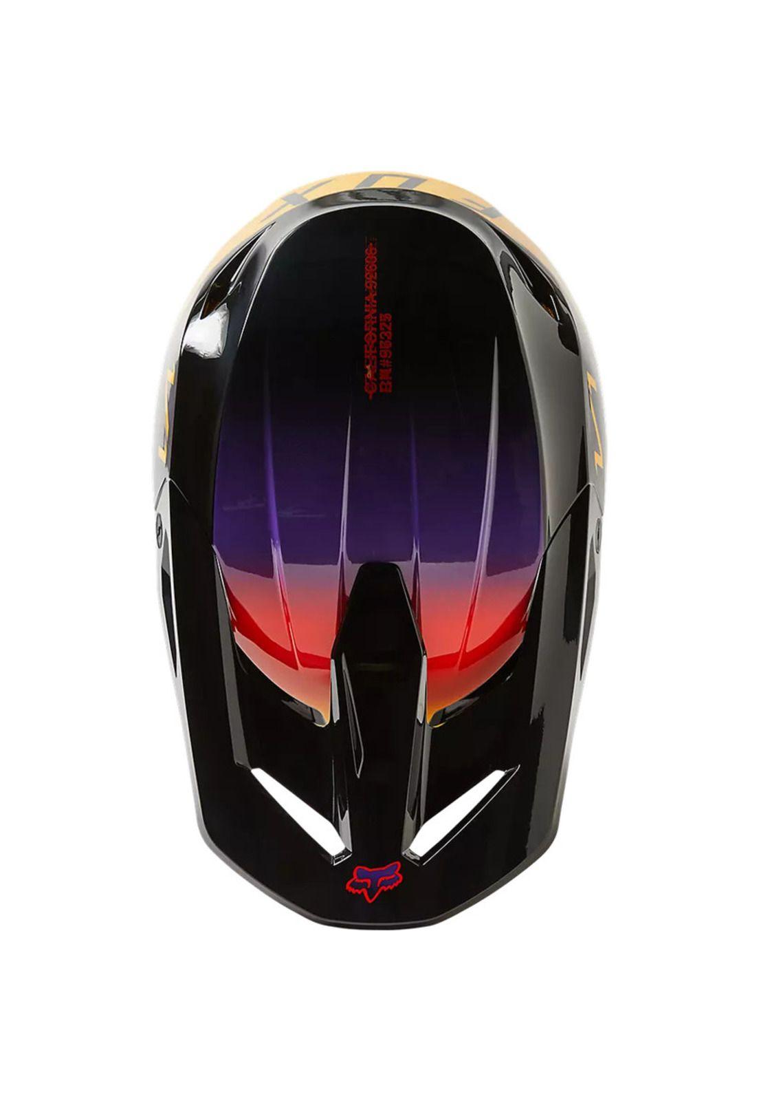 Casco Moto V1 Toxsyk Negro/Amarillo Fox-3