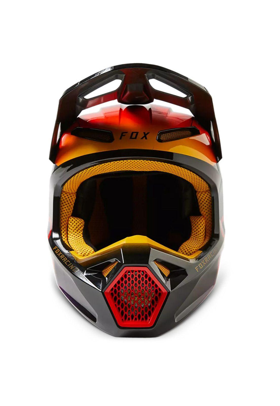 Casco Moto V1 Toxsyk Negro/Amarillo Fox-4