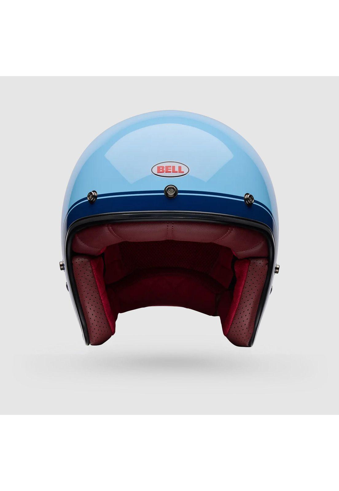 Casco Moto Calle Custom 500 Crate Azul Bell-2