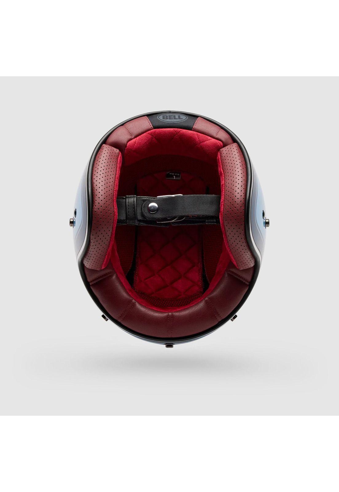 Casco Moto Calle Custom 500 Crate Azul Bell-3