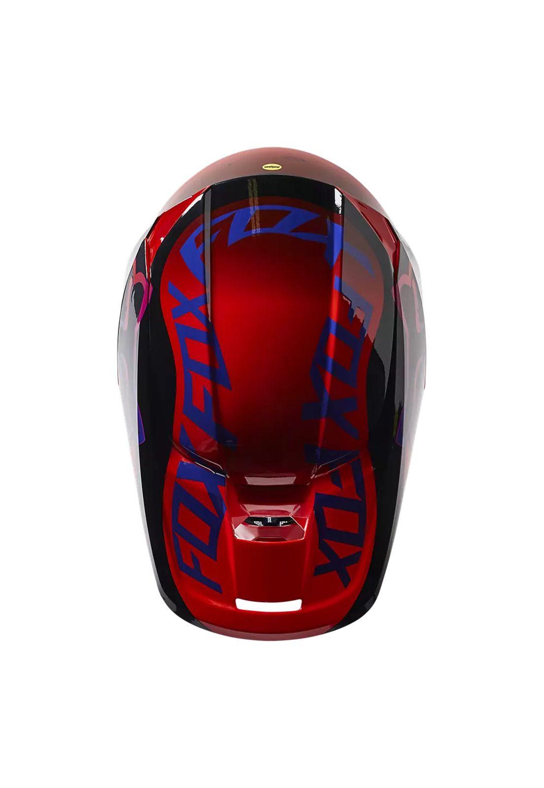 Casco Moto V1 Venz Rojo/Morado Fox-2