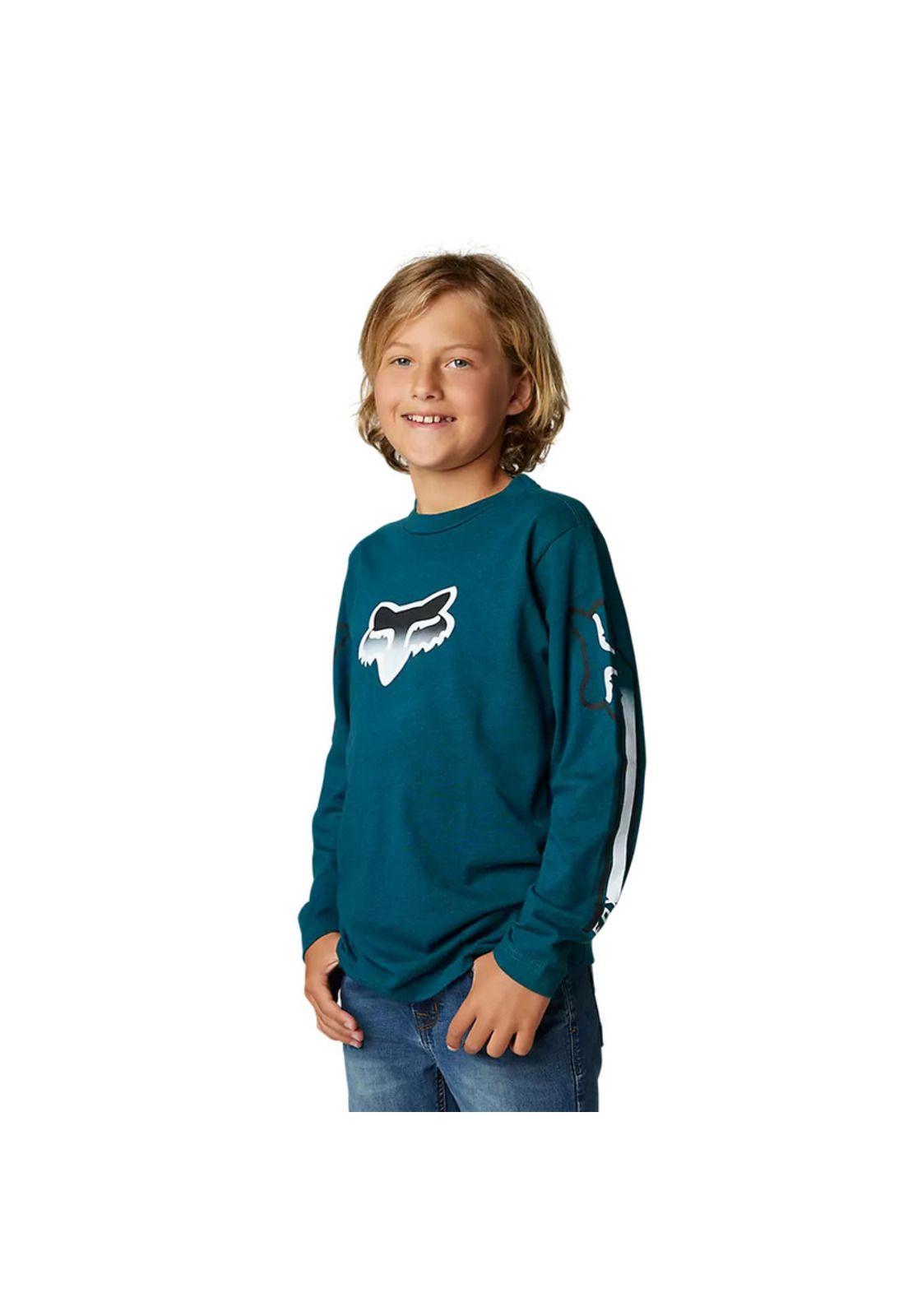 Polera Lifestyle Niño Manga Larga Vizen Azul Fox-1