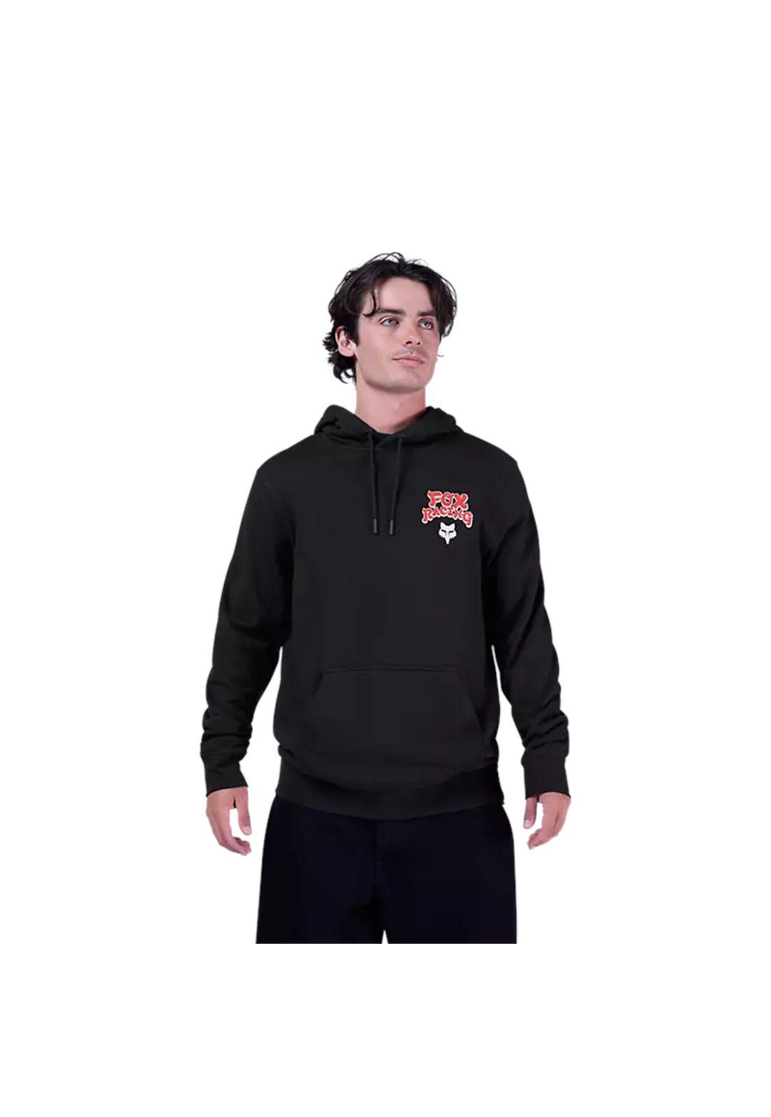 Poleron Lifestyle Racewear Negro Fox-2