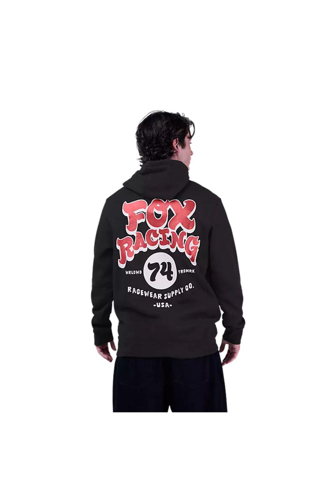 Poleron Lifestyle Racewear Negro Fox-3