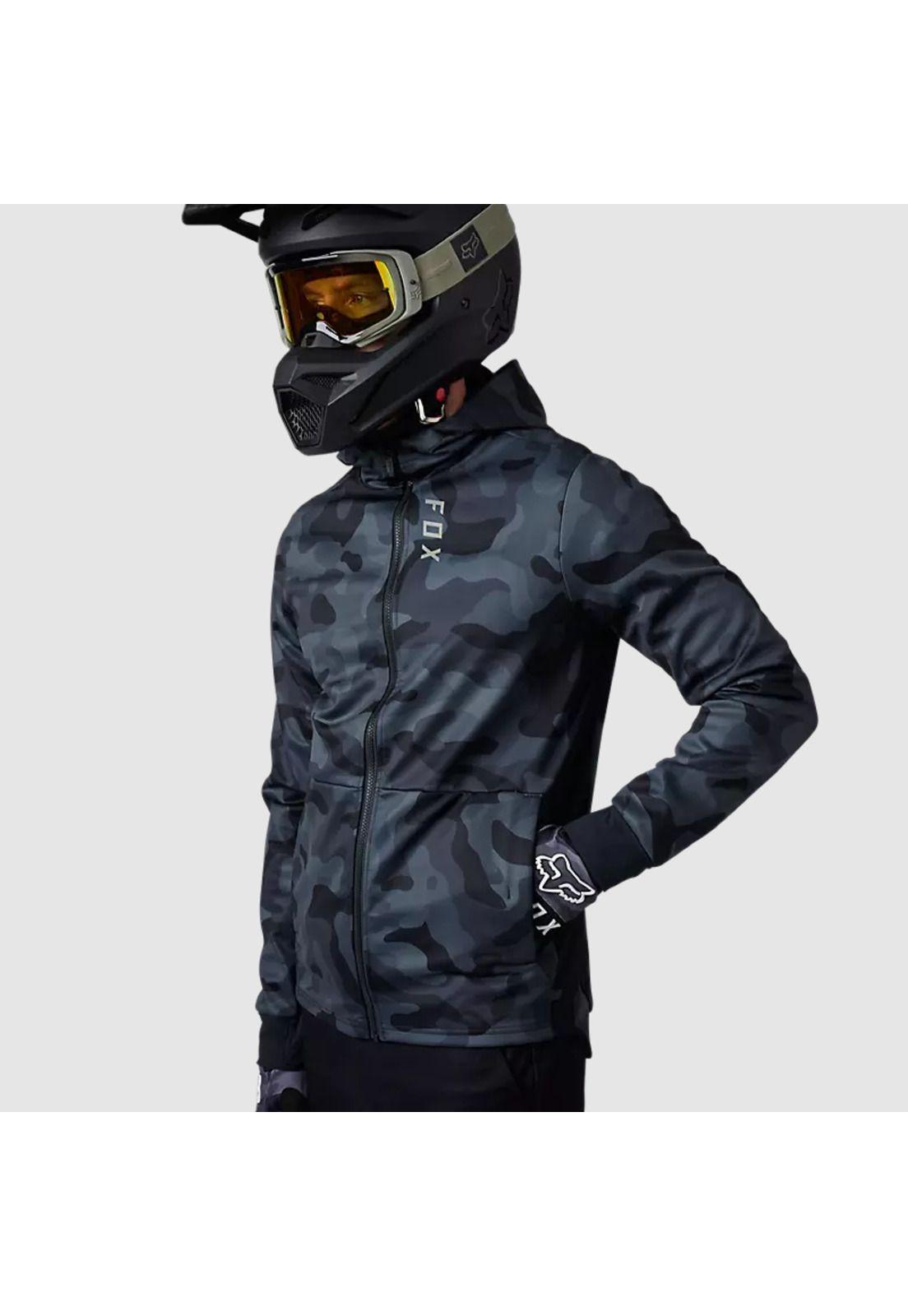 Chaqueta Moto Defend Drive Windbloc® Zip Negro Camo Fox-4