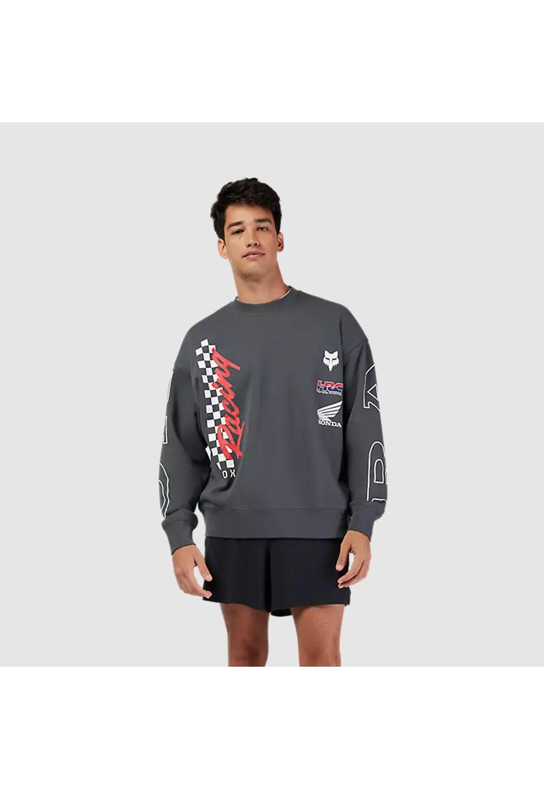 Poleron Lifestyle Oversize Crew Honda Gris Fox-2