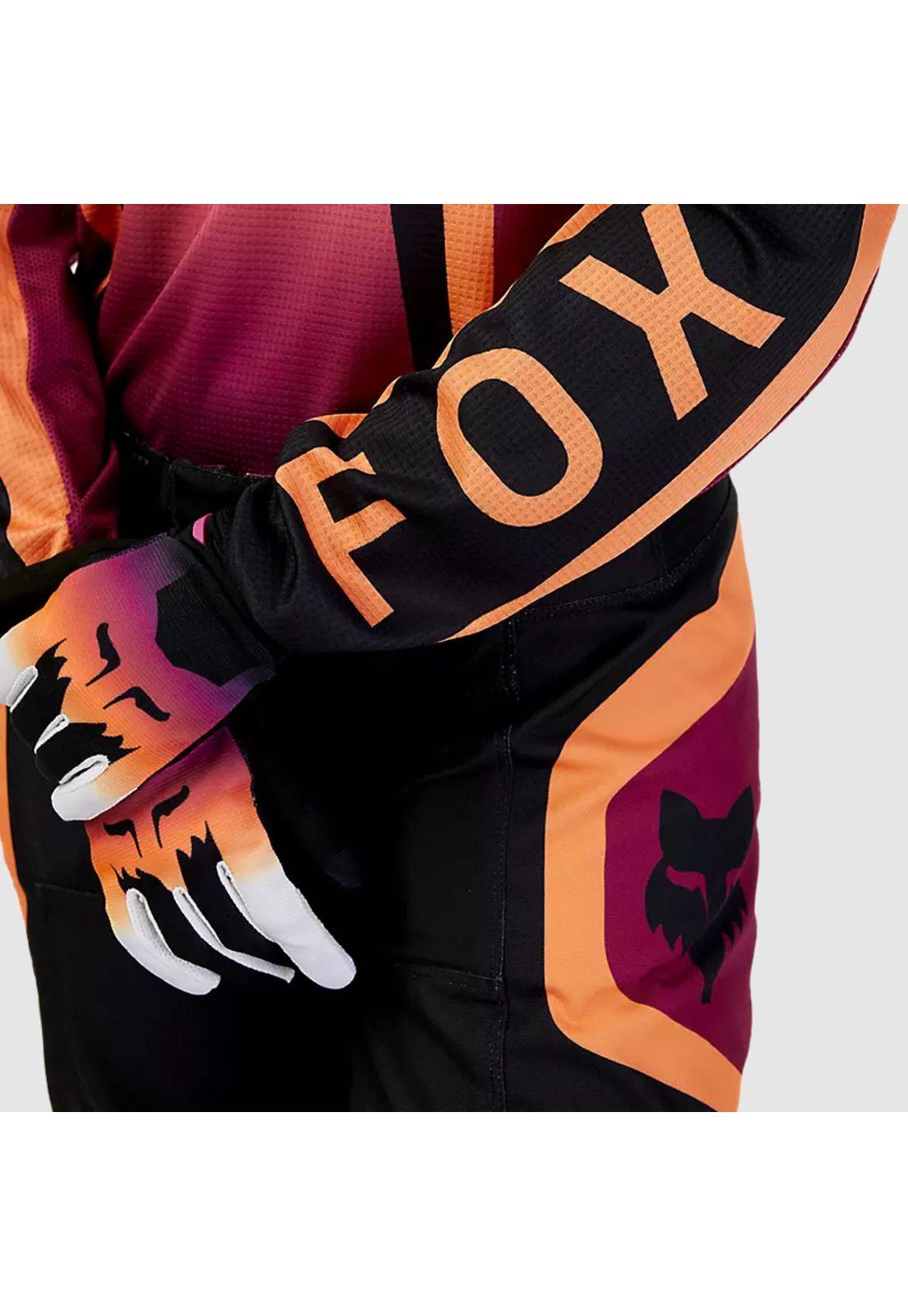 Polera Moto Mujer 180 Ballast Burdeo/Naranjo Fox-5