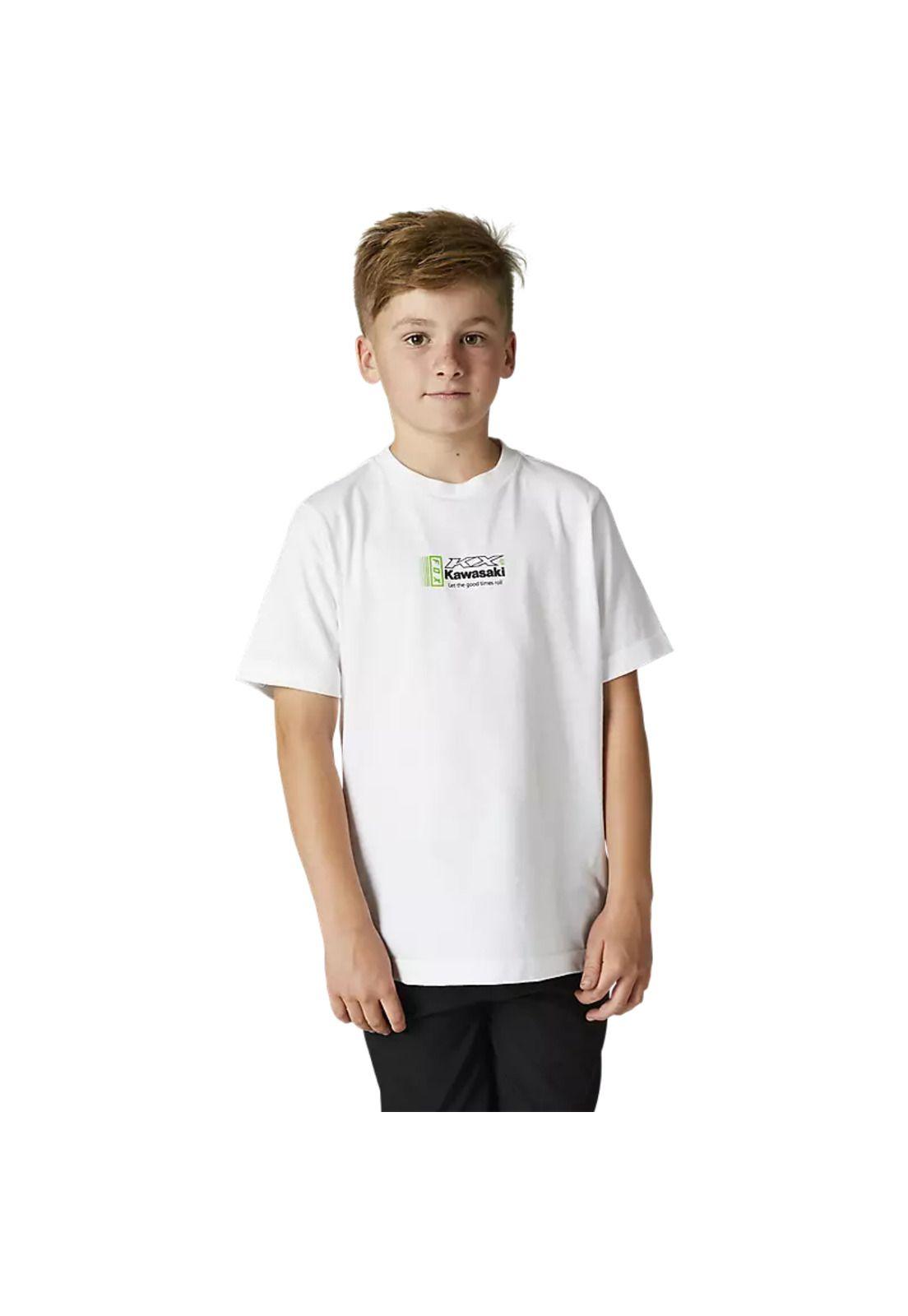 Polera Lifestyle Niño Kawasaki Blanco Fox-0