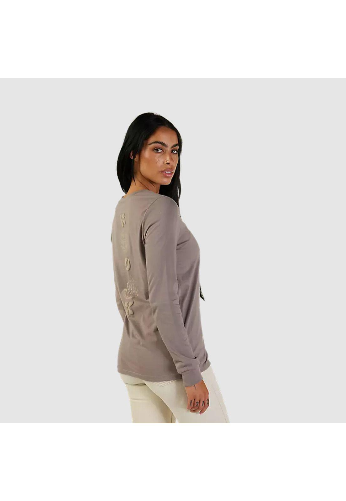 Polera Lifestyle Mujer Sensory Manga Larga Beige Fox-2