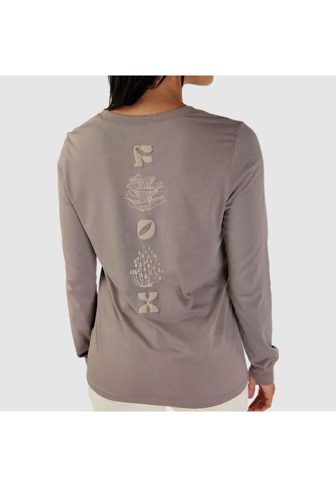 Polera Lifestyle Mujer Sensory Manga Larga Beige Fox-3