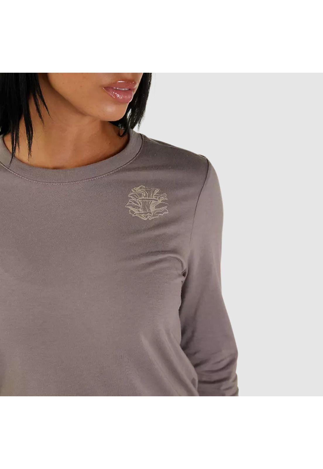 Polera Lifestyle Mujer Sensory Manga Larga Beige Fox-4