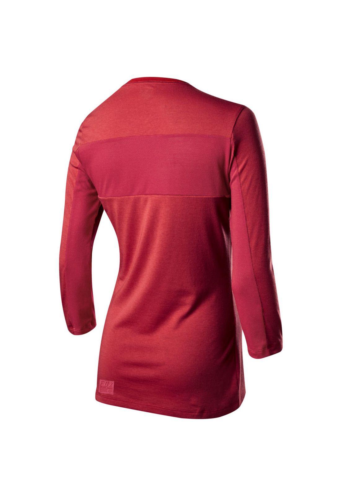 Polera Bicicleta Mujer Ranger Drirelease 3/4 Rojo Fox-1
