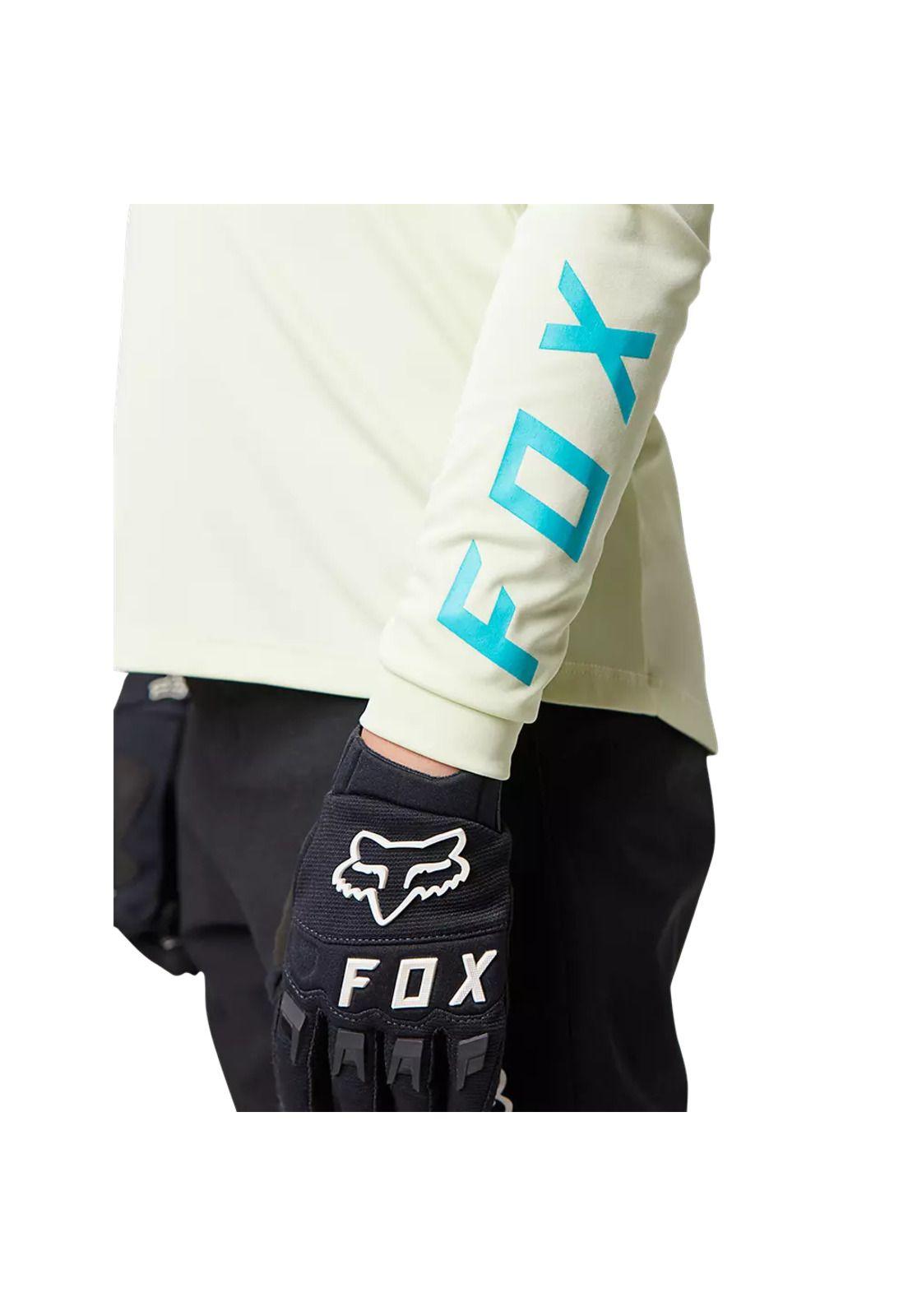 Polera Bicicleta Niño Ranger Manga Larga Blanco Hueso Fox-4
