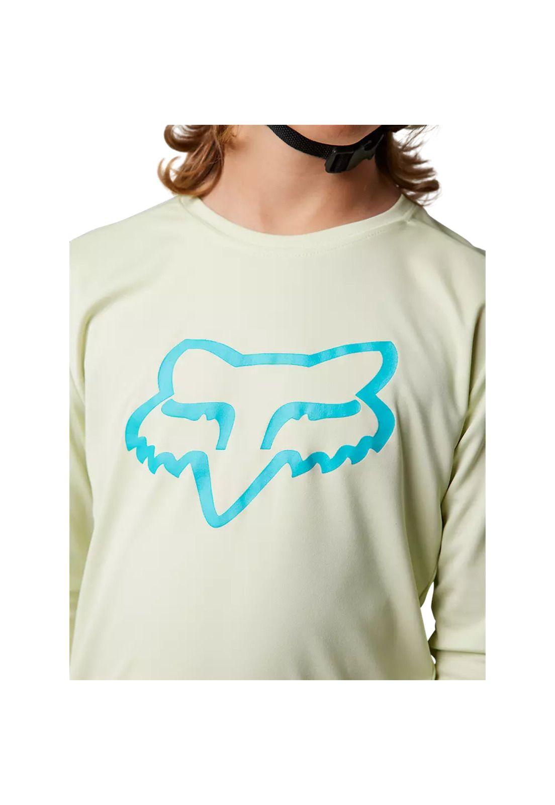 Polera Bicicleta Niño Ranger Manga Larga Blanco Hueso Fox-5