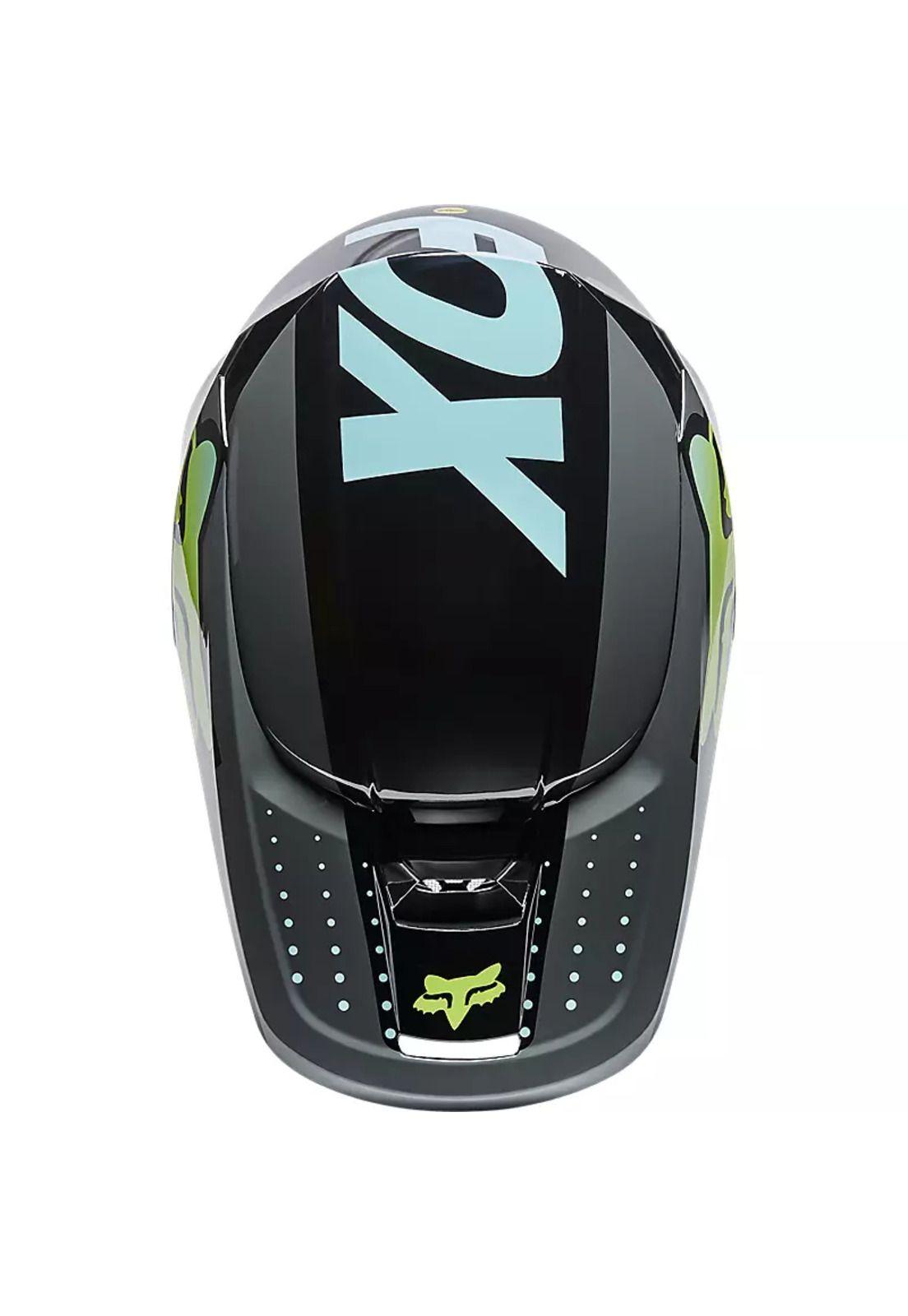 Casco Moto Niño V1 Trice Verde Fox-2