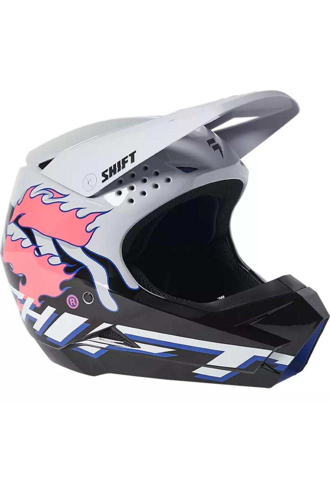 Casco Moto White Label Burntable Gris/Negro Shift-0