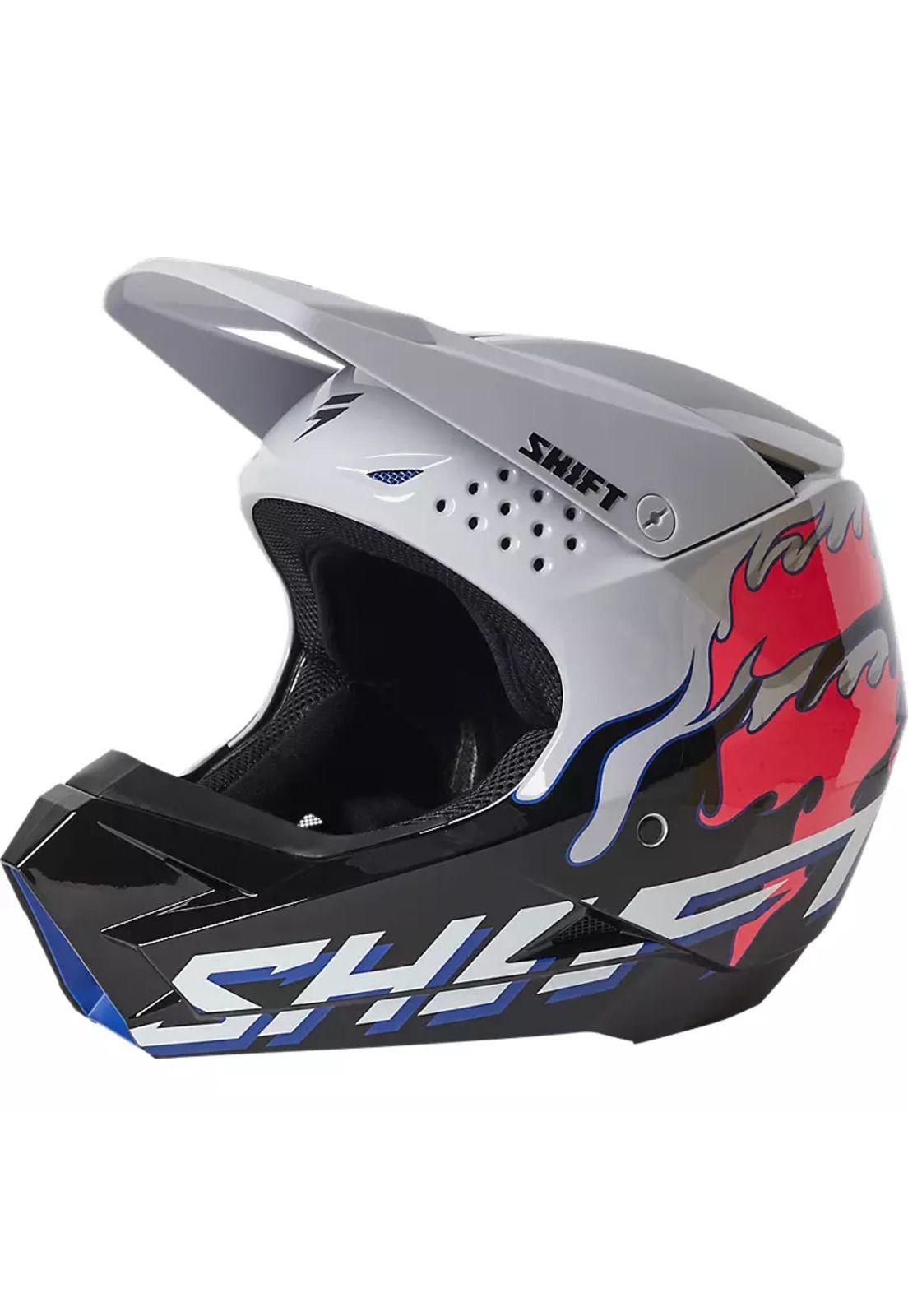 Casco Moto White Label Burntable Gris/Negro Shift-1