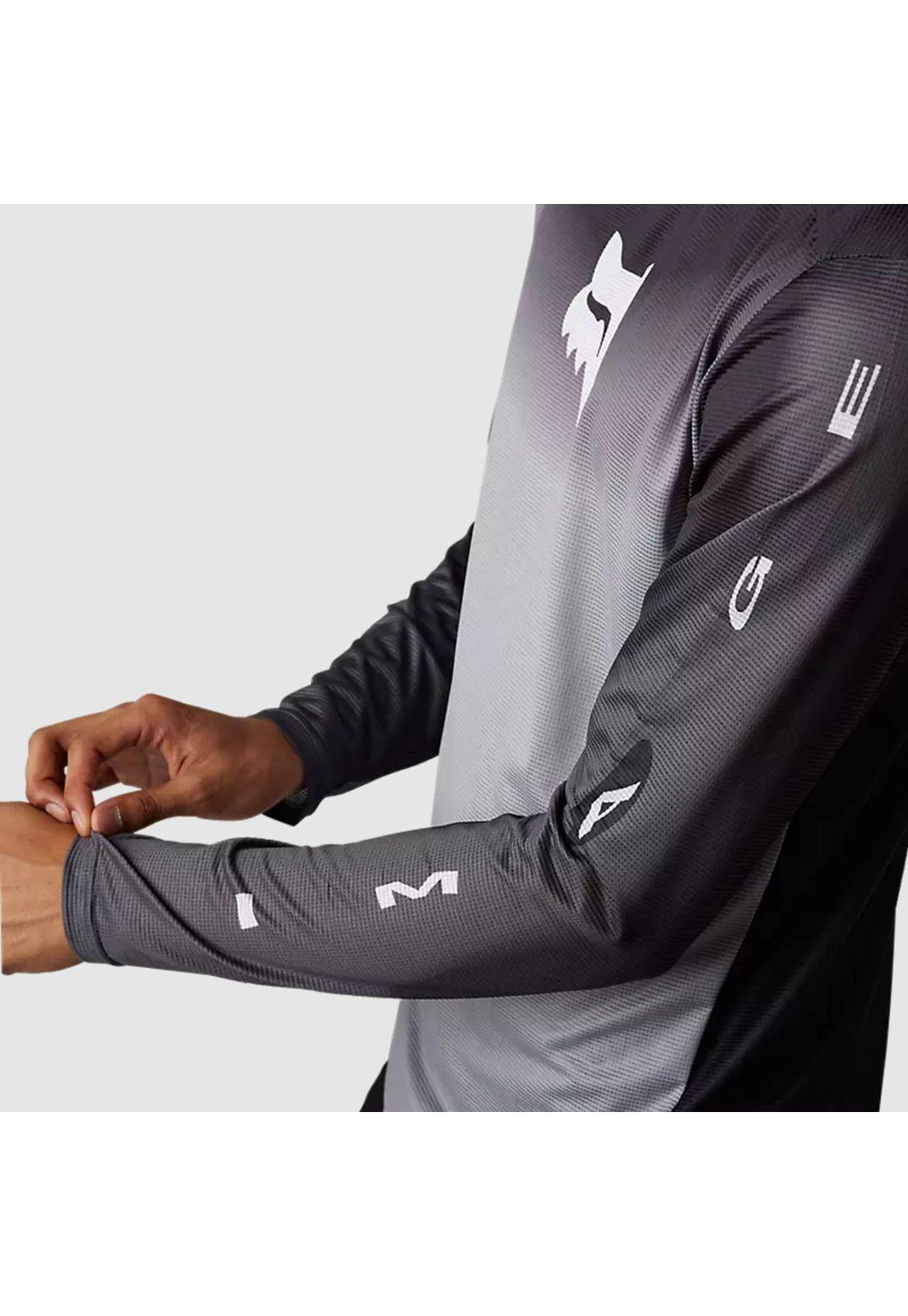 Polera Bicicleta Flexair Novah Negro/Gris Manga Larga Fox-4
